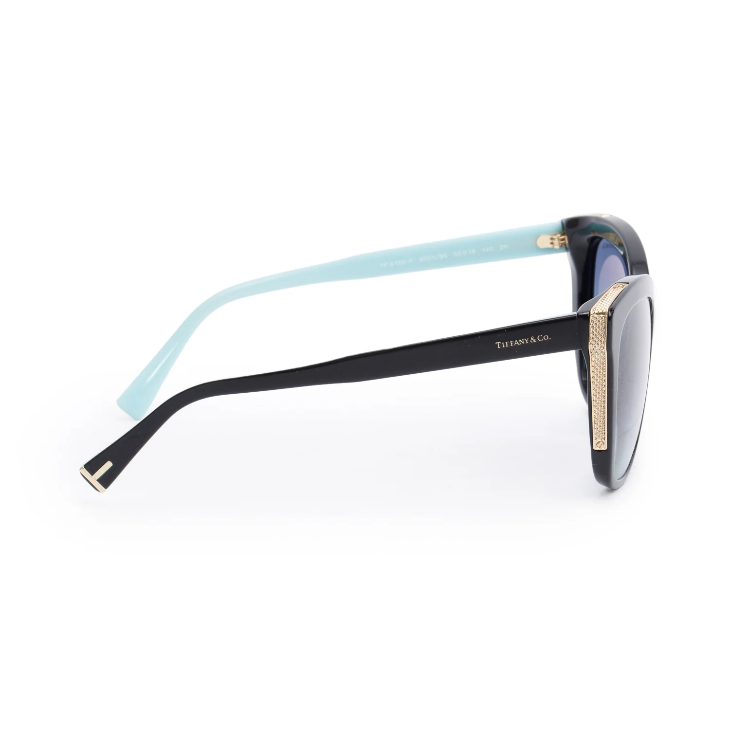 Tiffany & Co. TF4150-F Gold Tone Black Acetate Cat Eye Sunglasses w/ Box & Case - Image 3