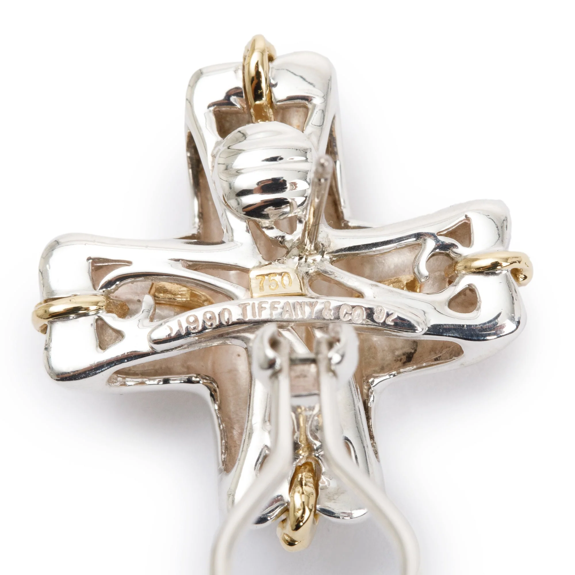 Tiffany & Co. Vintage Sterling Silver & 18k Yellow Gold Large Signature X Earrings - Image 4