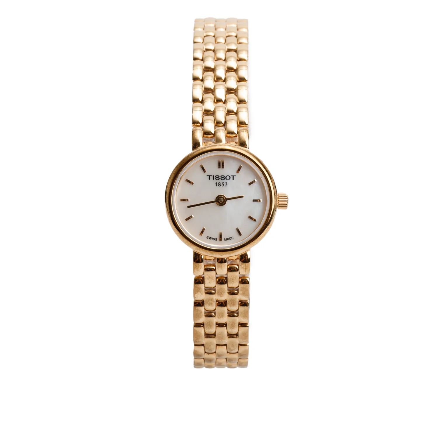 Tissot Gold-Plated Stainless Steel Lovely 19.5 MM Quartz Watch Mother of Pearl Dial w/ Box