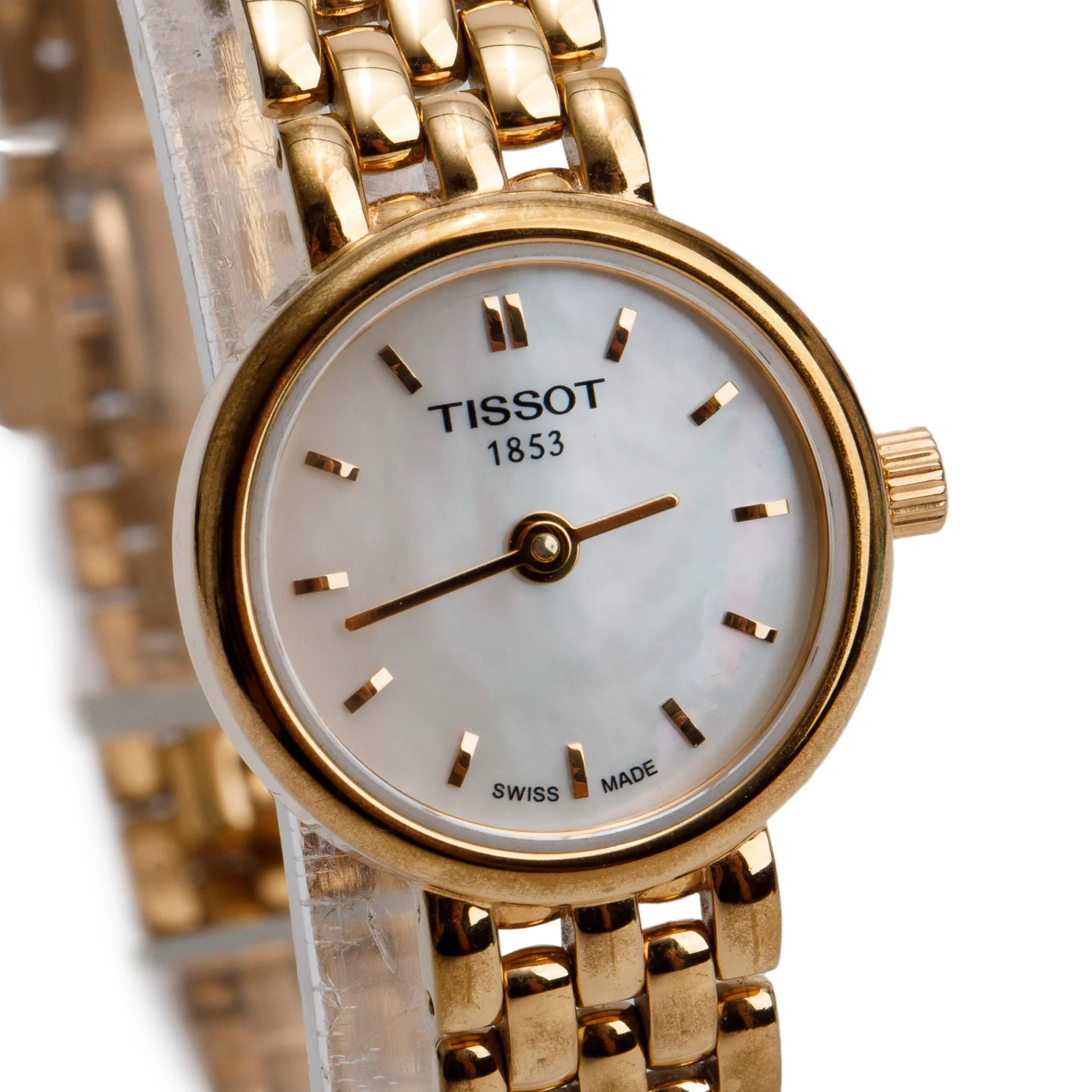 Tissot Gold-Plated Stainless Steel Lovely 19.5 MM Quartz Watch Mother of Pearl Dial w/ Box - Image 3