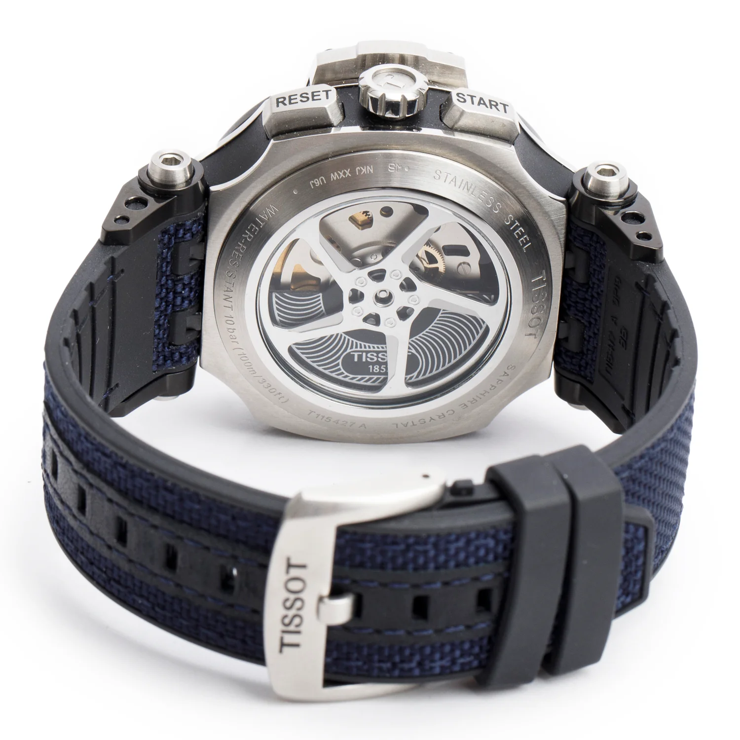 Tissot Stainless Steel & Black PVD T-Race 45 MM Automatic Chronograph Watch Blue Dial - Image 3