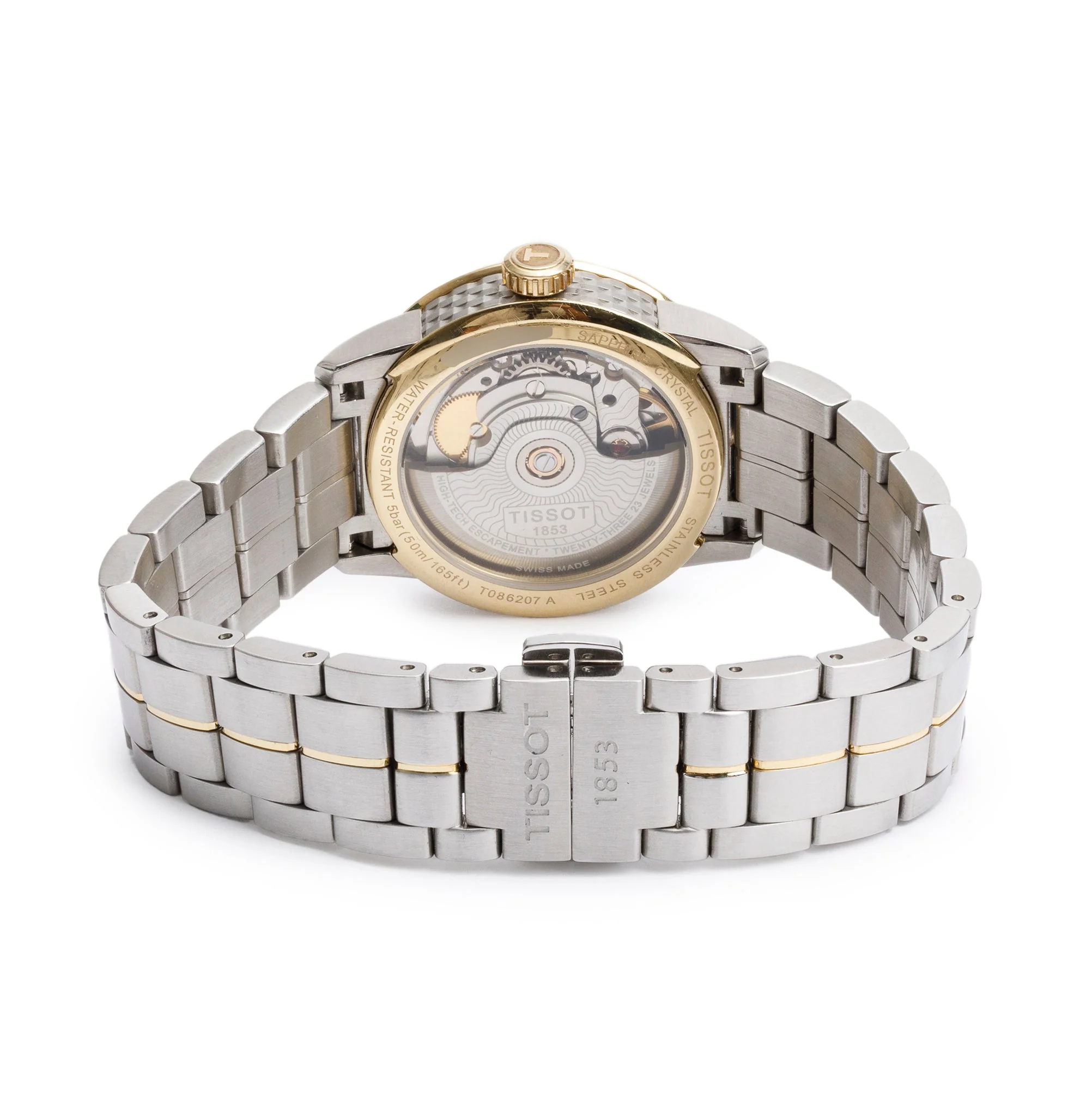 Tissot Stainless Steel & Gold Plated Powermatic 80 33 MM Automatic Watch w/ Box & Papers - Image 4