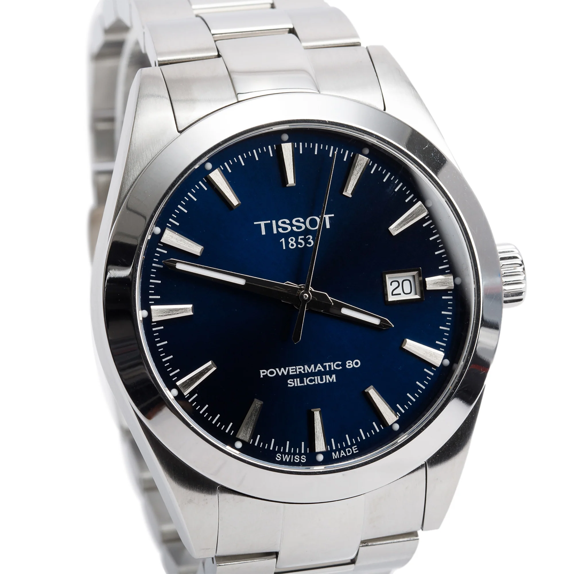 Tissot Stainless Steel Powermatic 80 Silicium 40 MM Automatic Watch, Blue Dial w/ Box - Image 3