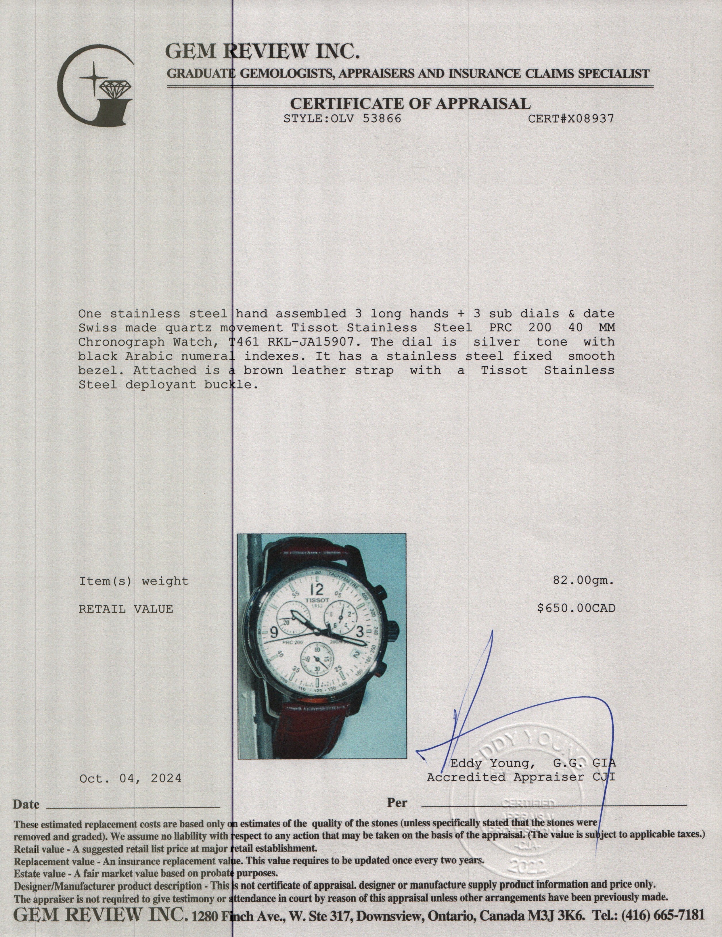 Tissot Stainless Steel PRC 200 40 MM Chronograph Watch - Image 5