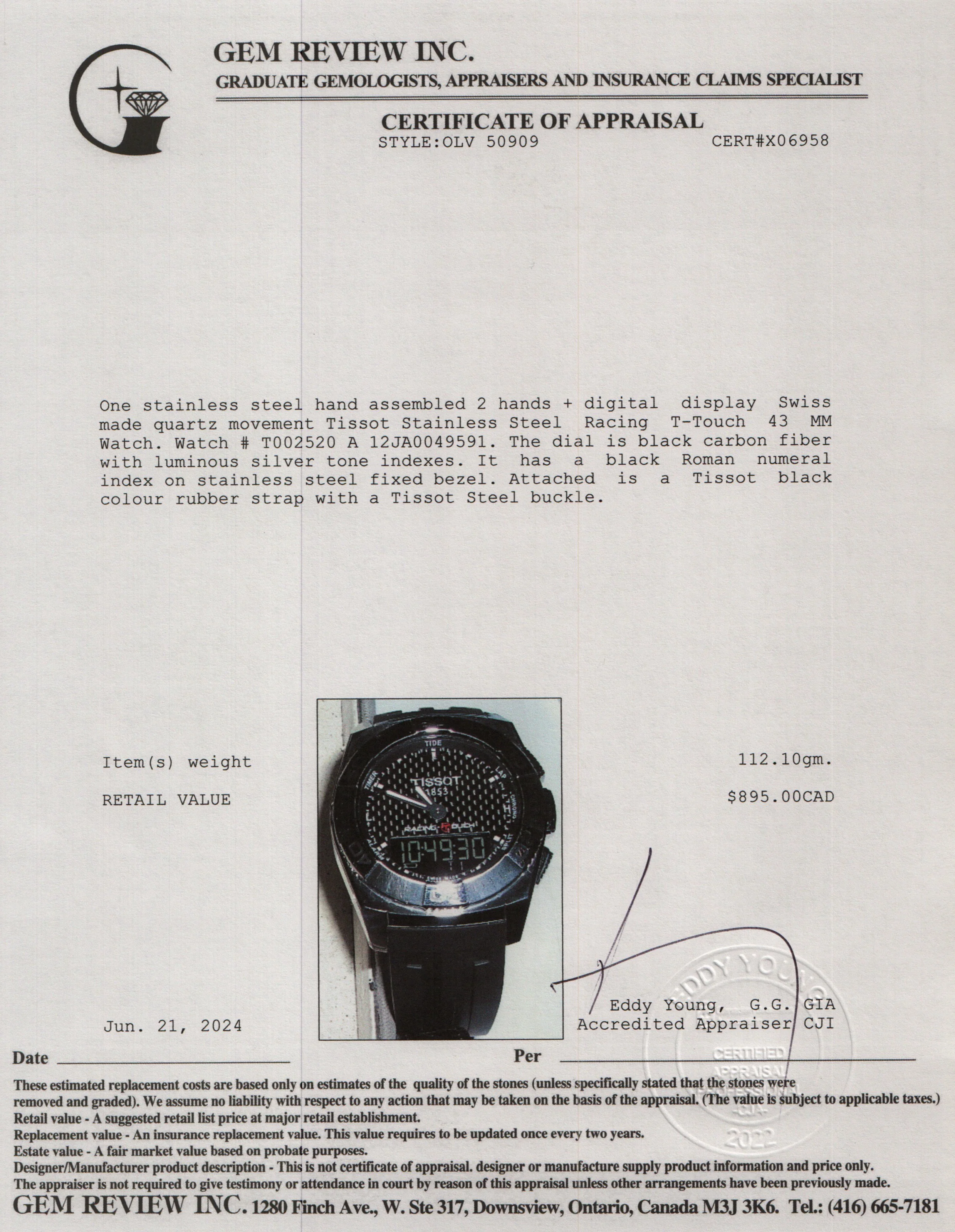 Tissot Stainless Steel Racing T-Touch 43 MM Watch w/ Box - Image 6