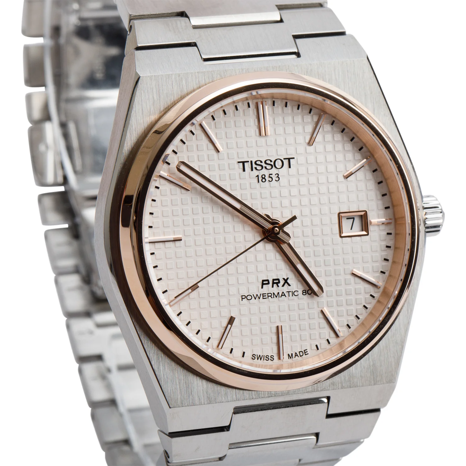 Tissot Stainless Steel & Rose PVD PRX Powermatic 80 40 MM Automatic Watch w/ Box - Image 3