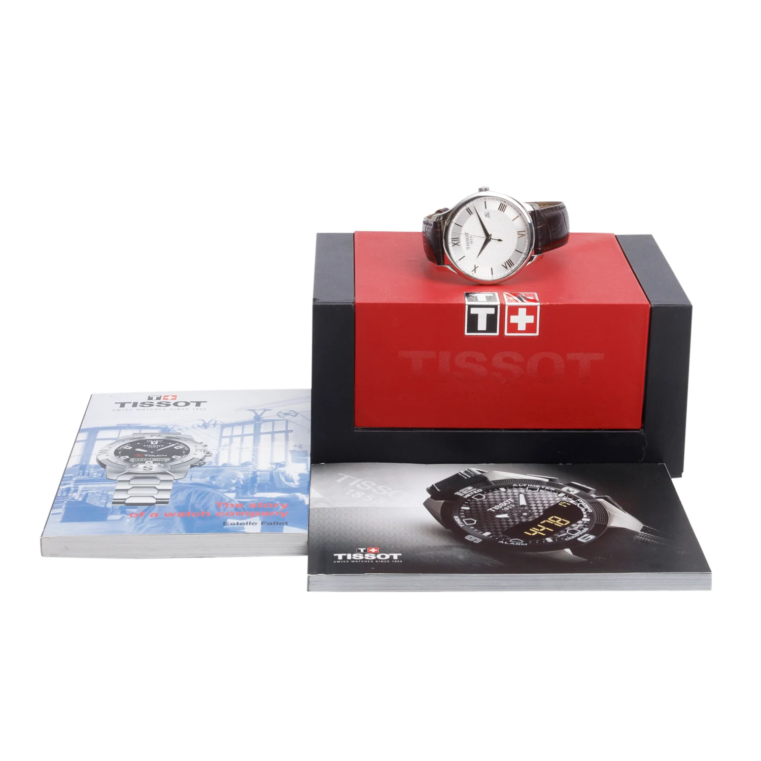 Tissot Stainless Steel Tradition 42 MM Quartz Watch Silver Dial w/ Box & Papers - Image 2