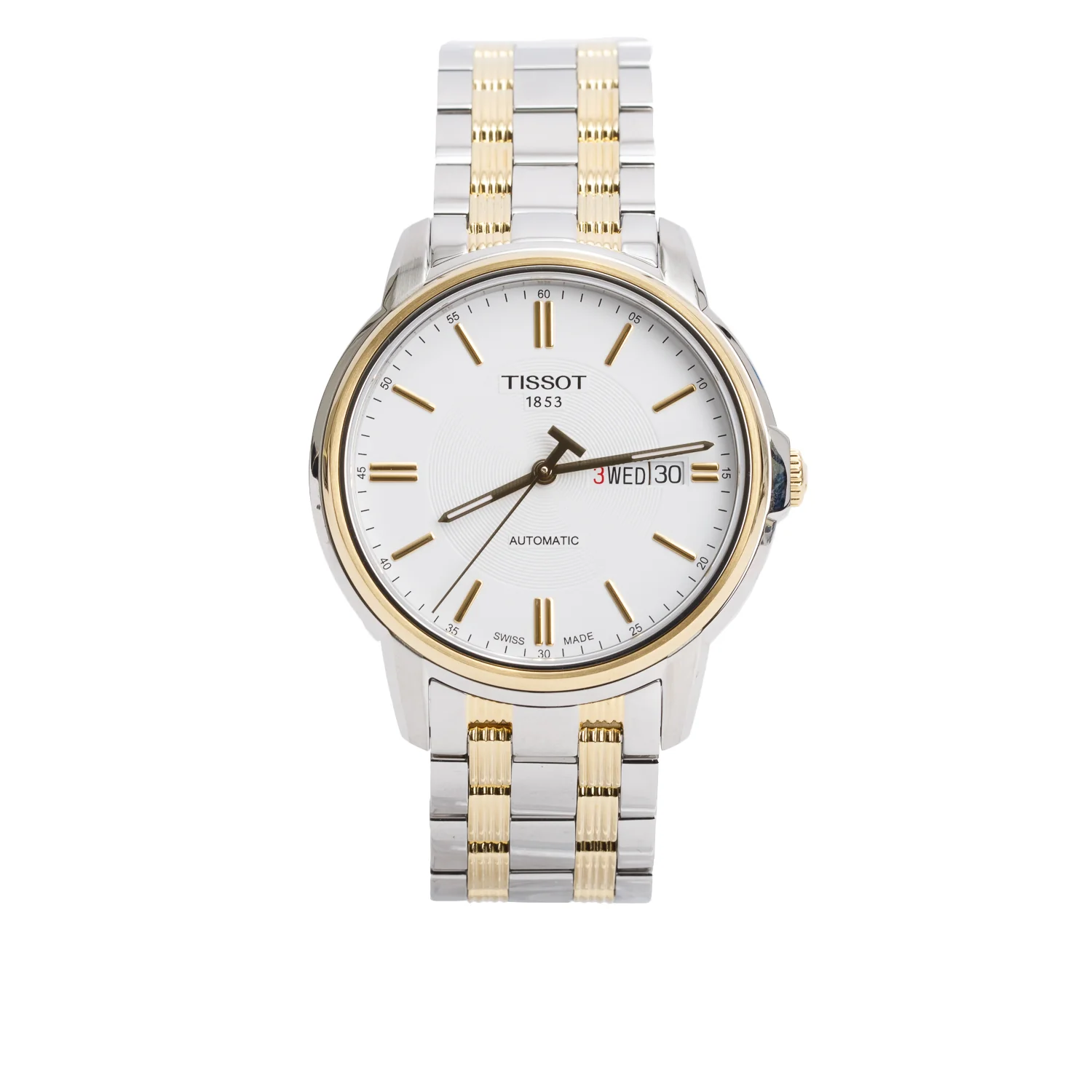 Tissot Two-Tone Stainless Steel 39.7 MM Automatic Watch Silver Dial w/ Box