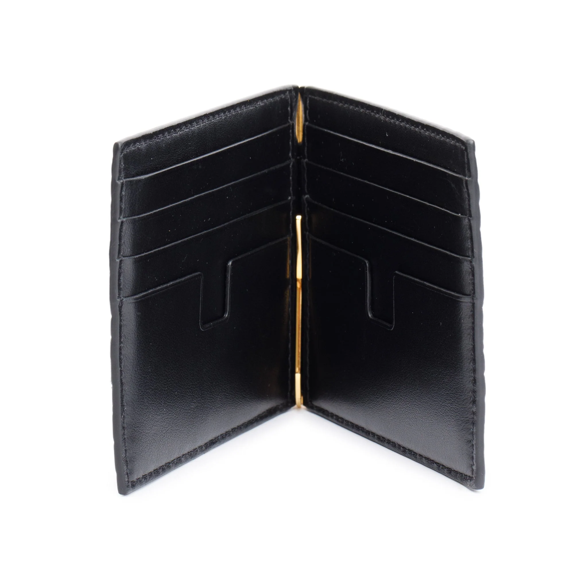 Tom Ford Black Alligator Embossed Leather Money Clip Bifold Wallet - Image 5