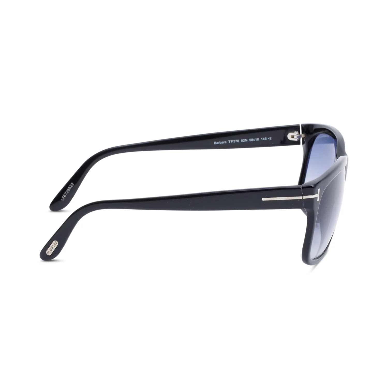 Tom Ford TF376 Black Acetate Barbara Square Sunglasses - Image 2
