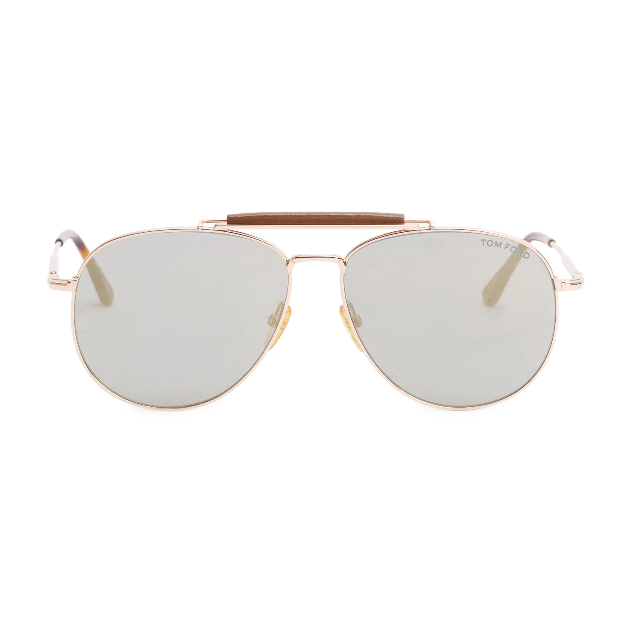 Tom Ford TF536 Rose Gold Plated Havana Acetate Sean Aviator Sunglasses