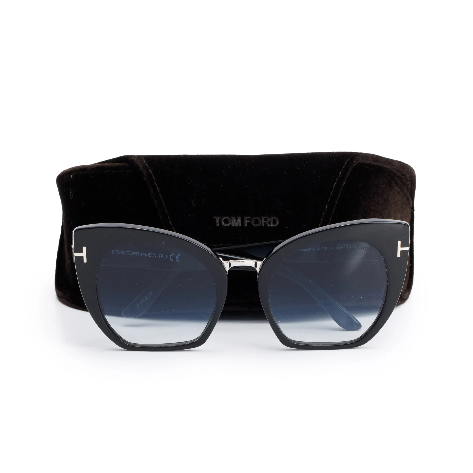 Tom Ford TF553 Black Acetate Samantha-02 Cat-Eye Sunglasses w/ Case - Image 2