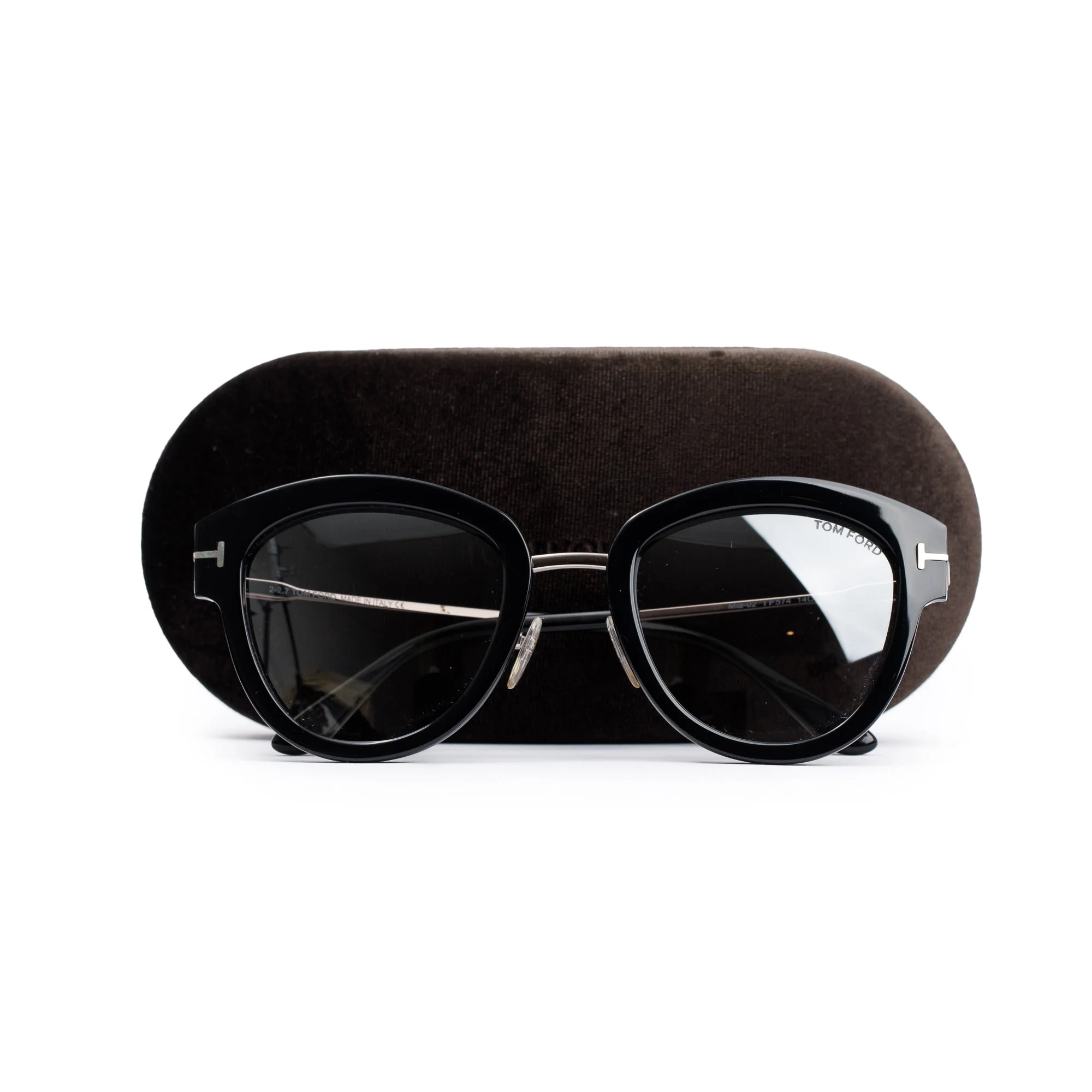 Tom Ford TF574 Mia-02 Round Sunglasses w/ Case - Image 2