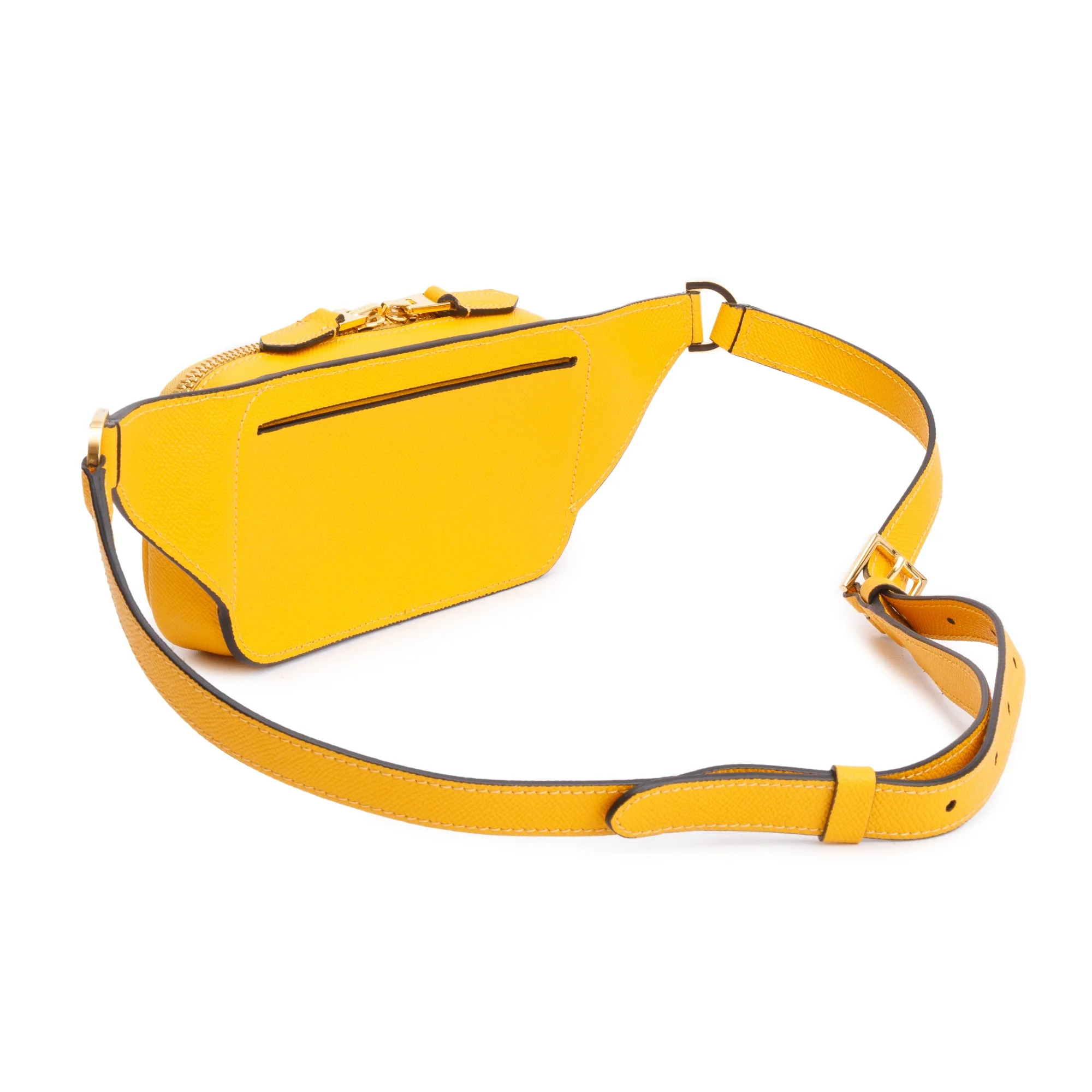 Tom Ford Yellow Grained Calfskin Leather Belt Bag - Image 4