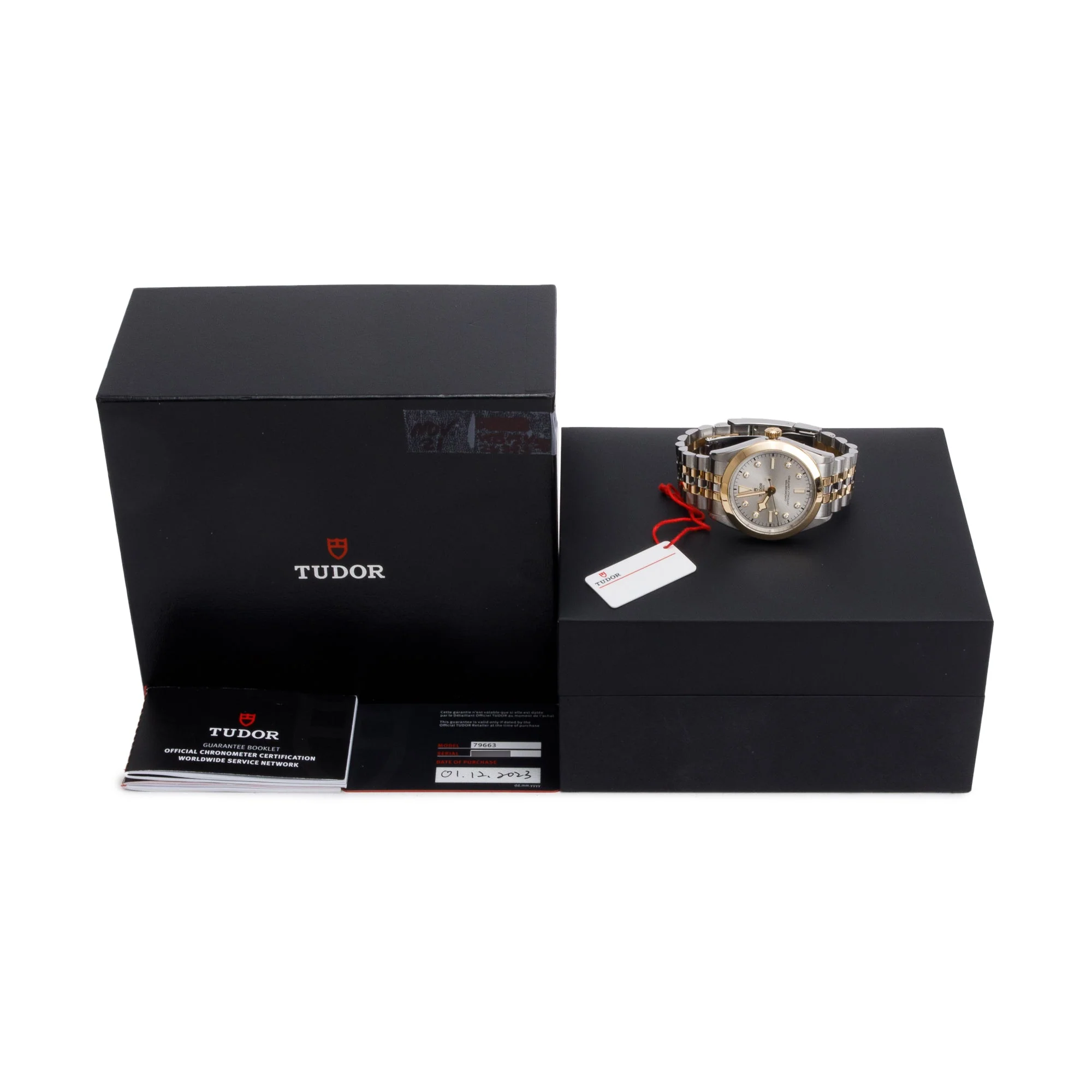 Tudor 2023 Stainless Steel & 18k Yellow Gold Black Bay Silver Diamond Dial 39 MM Automatic Watch 79663 w/ Box & Papers - Image 2