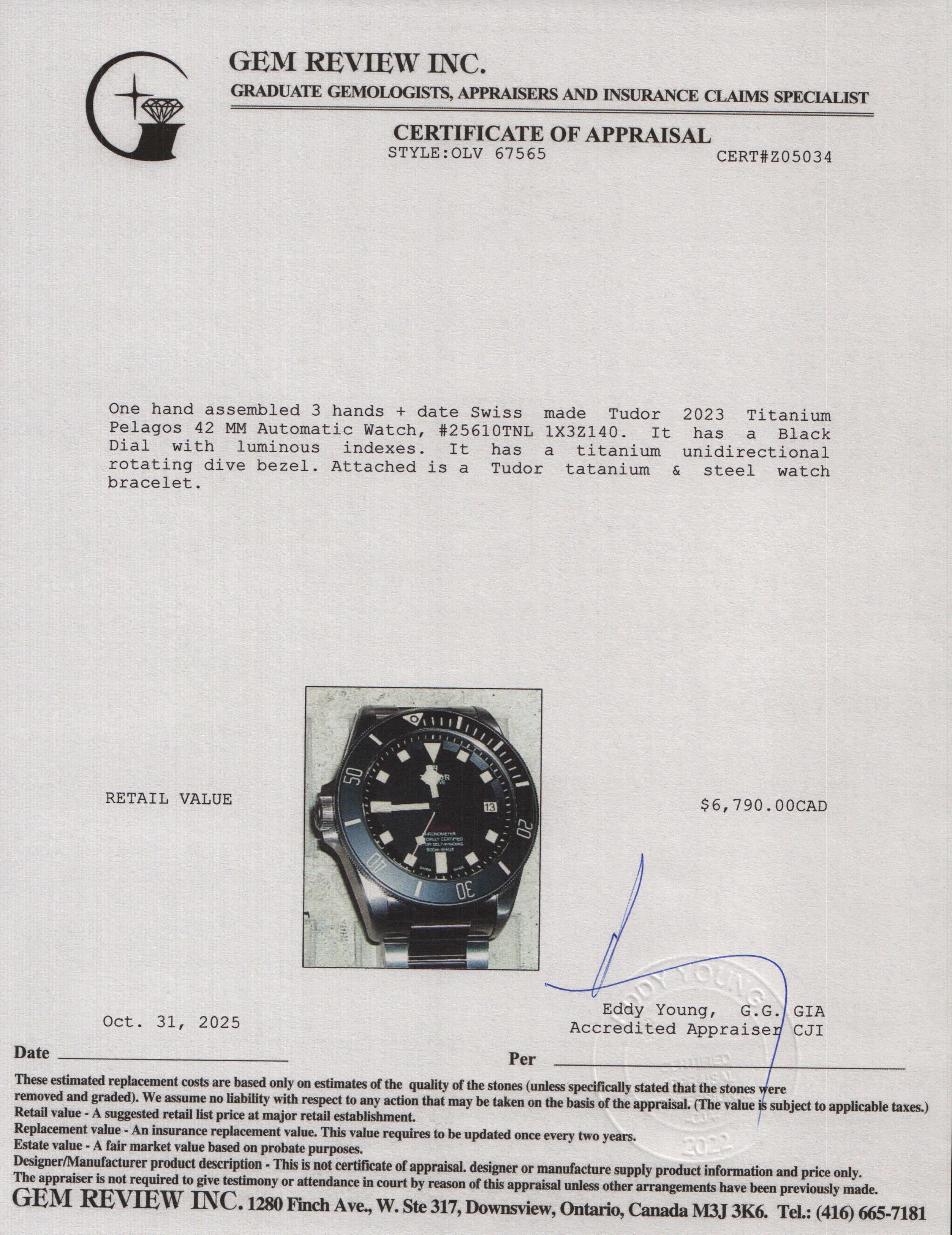 Tudor 2023 Titanium Pelagos 42 MM Automatic Watch Black Dial 25610TNL w/ Box, Papers & Extra Strap - Image 6