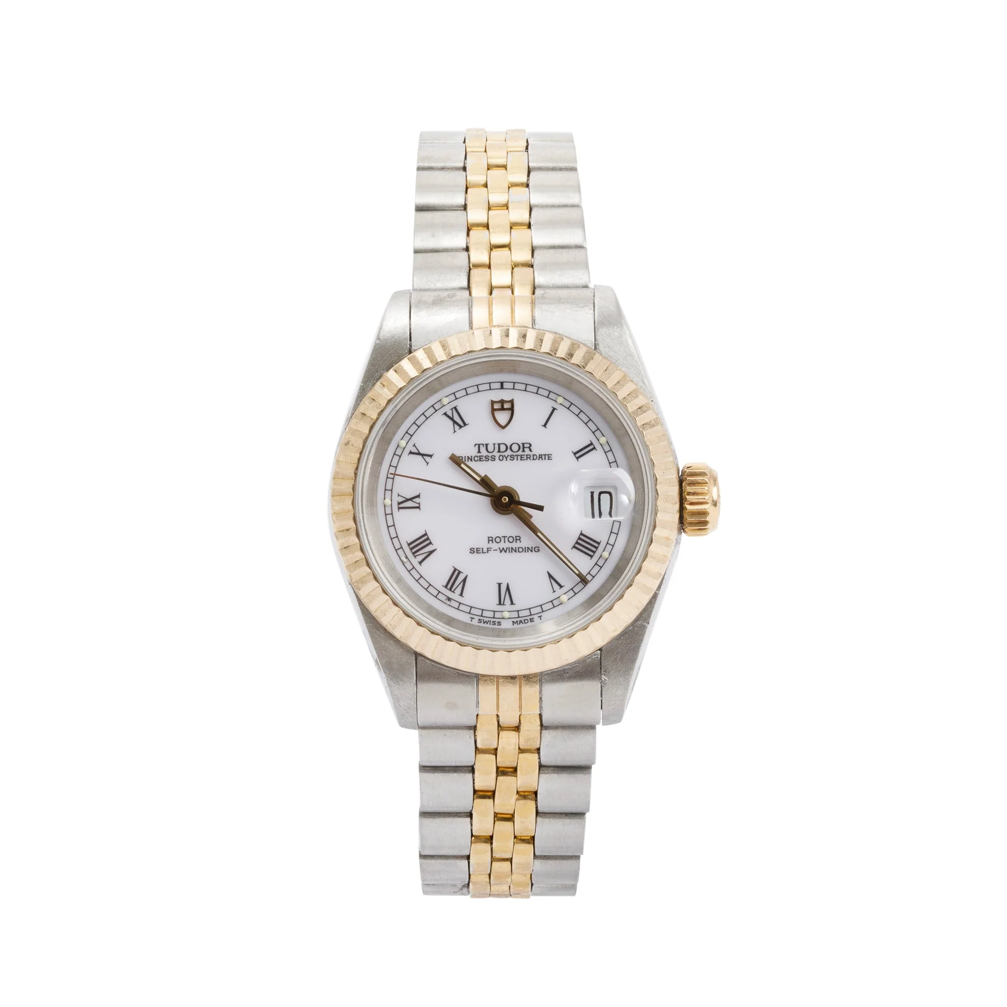 Tudor Stainless Steel & 18k Yellow Gold Princess Oysterdate 25 MM Automatic Watch w/ Box