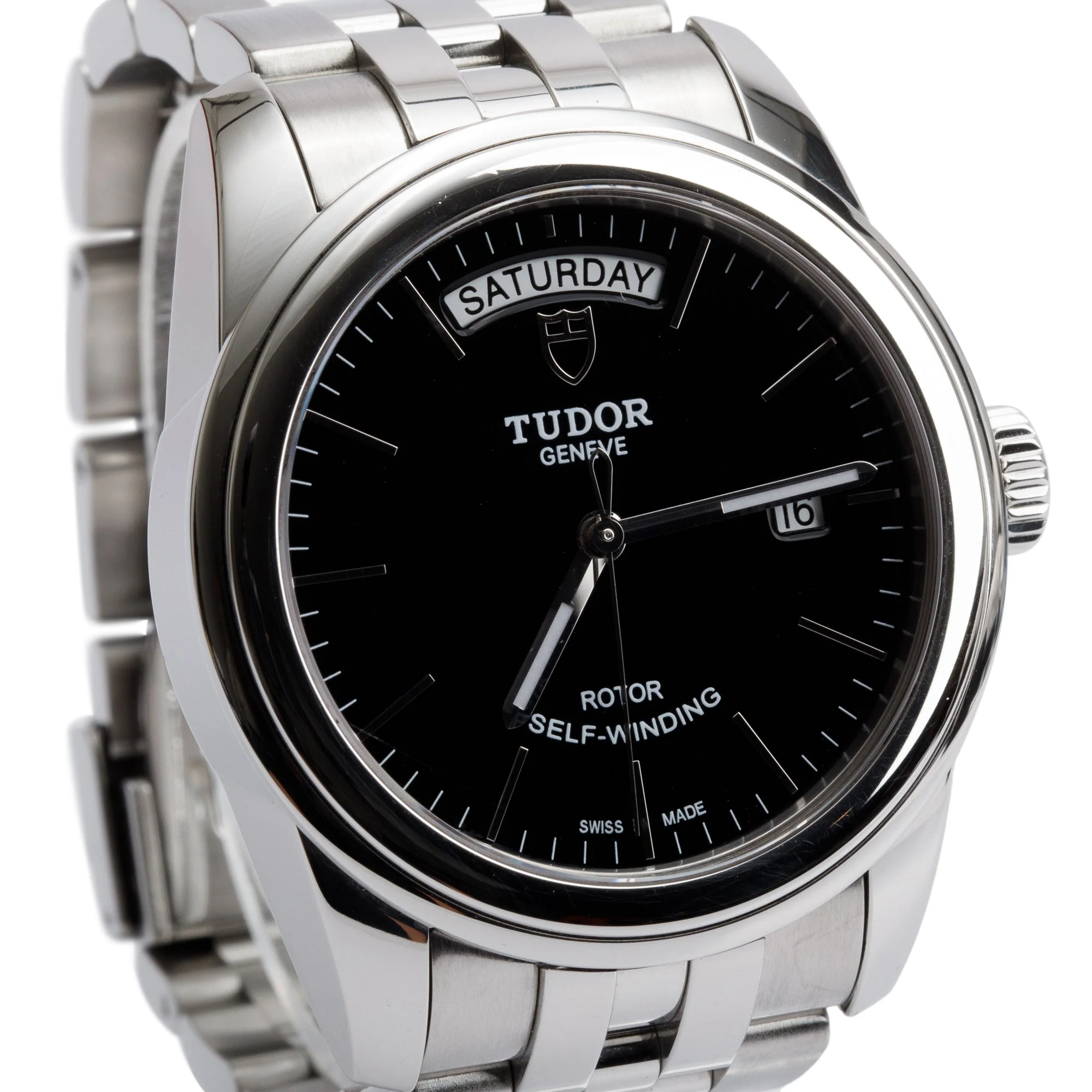 Tudor Stainless Steel Glamour Date-Day 39 MM Automatic Watch 56000 w/ Box & Papers - Image 3