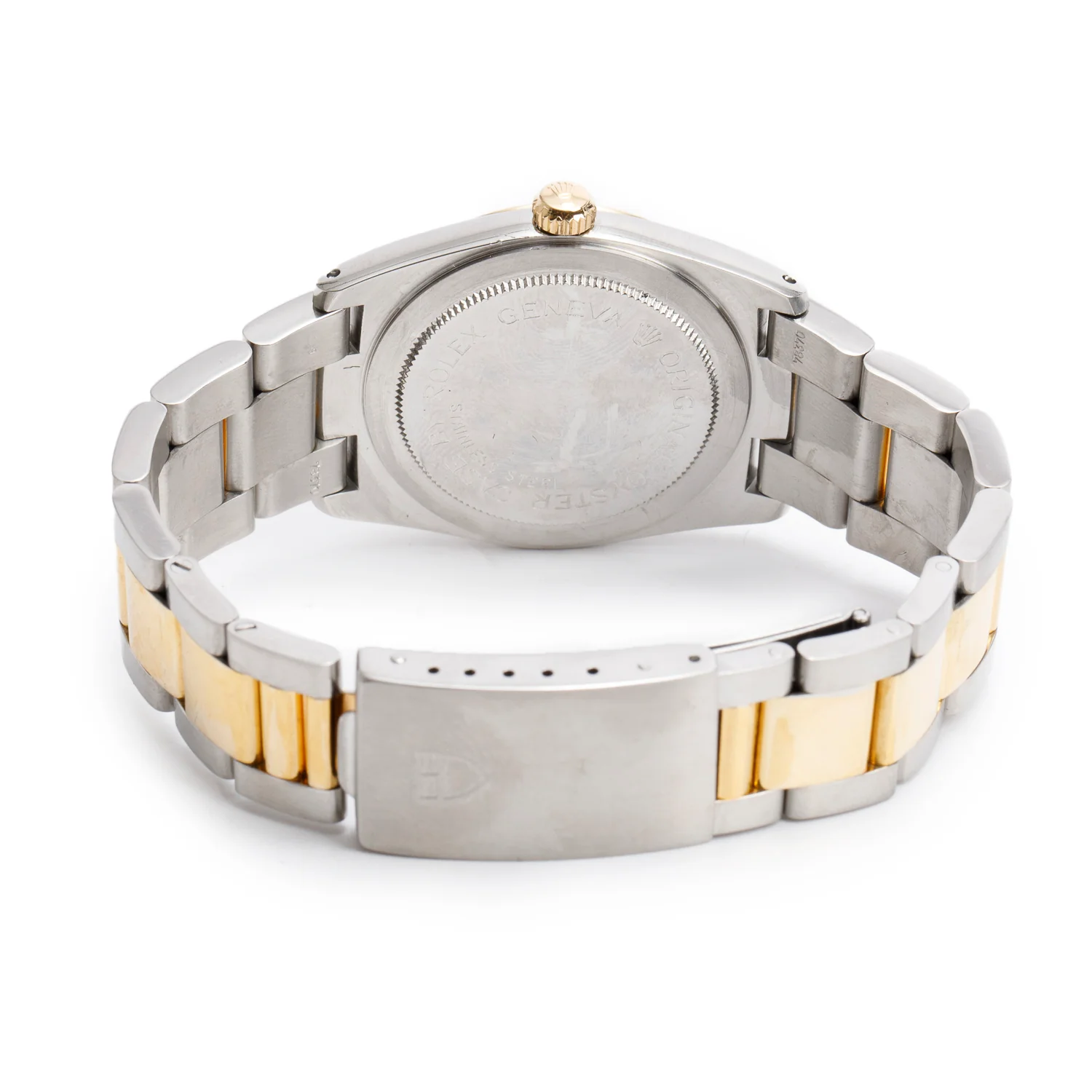 Tudor Vintage Stainless Steel & 14k Yellow Gold Prince OysterDate 34 MM Quartz Watch Black Dial - Image 3
