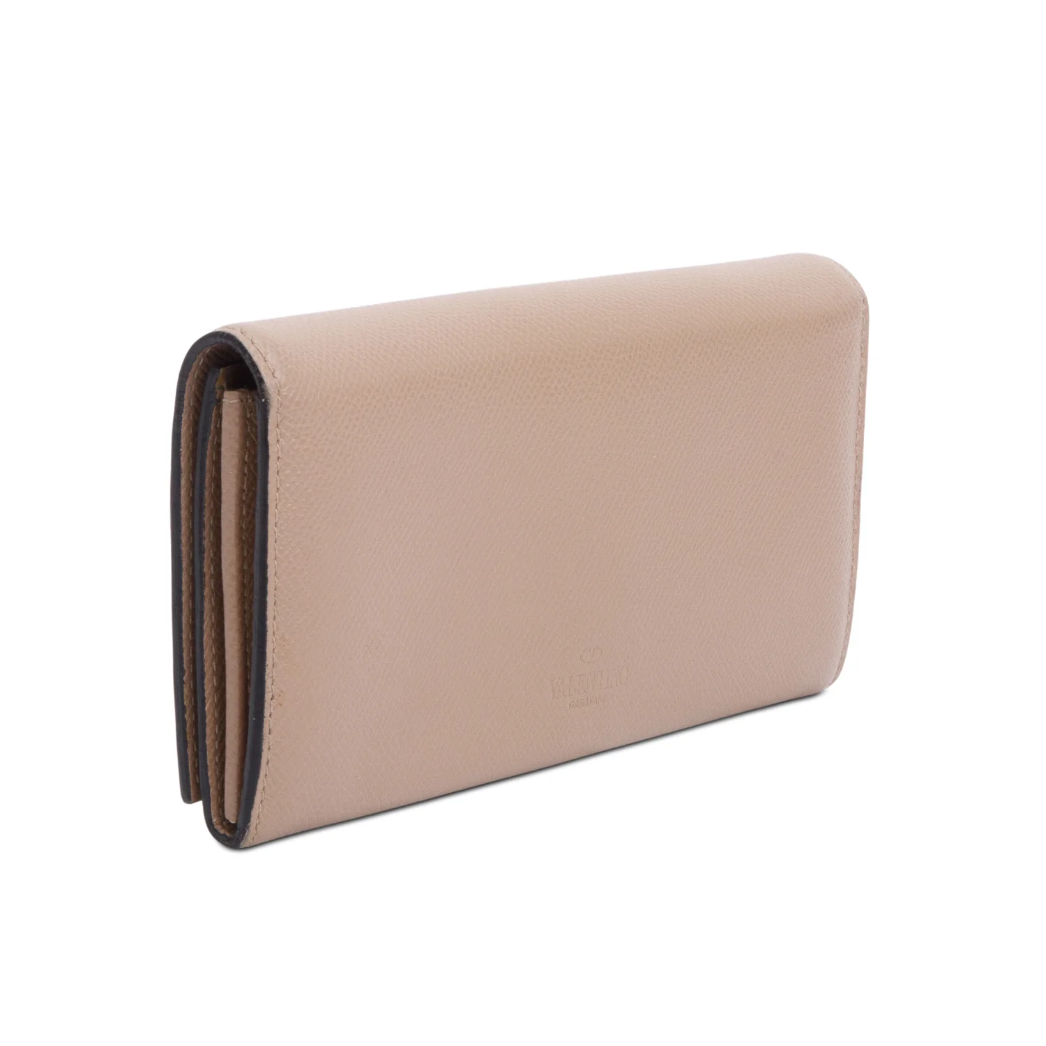 Valentino Beige Leather Flip-lock Continental Wallet - Image 4