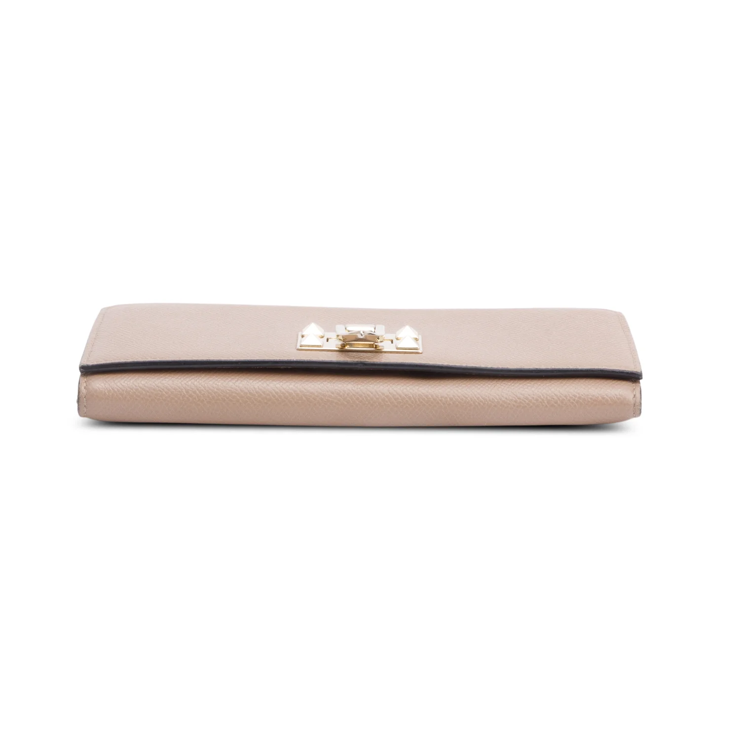 Valentino Beige Leather Flip-lock Continental Wallet - Image 5