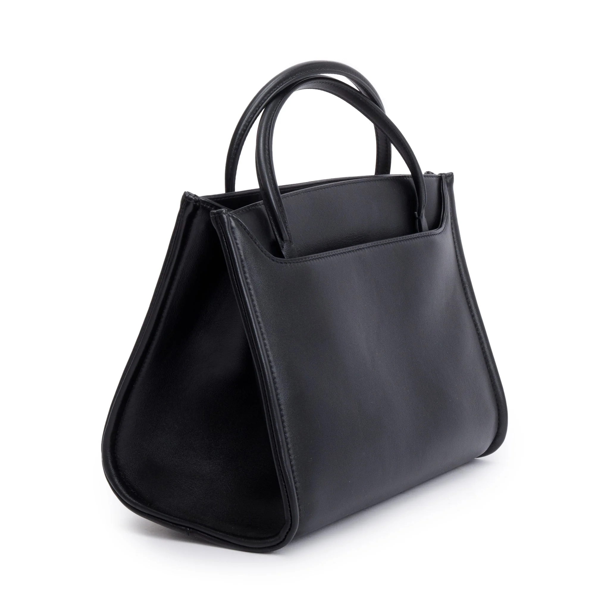Valentino Black Calfskin Leather Small Vlogo Locker Satchel w/ Strap - Image 6