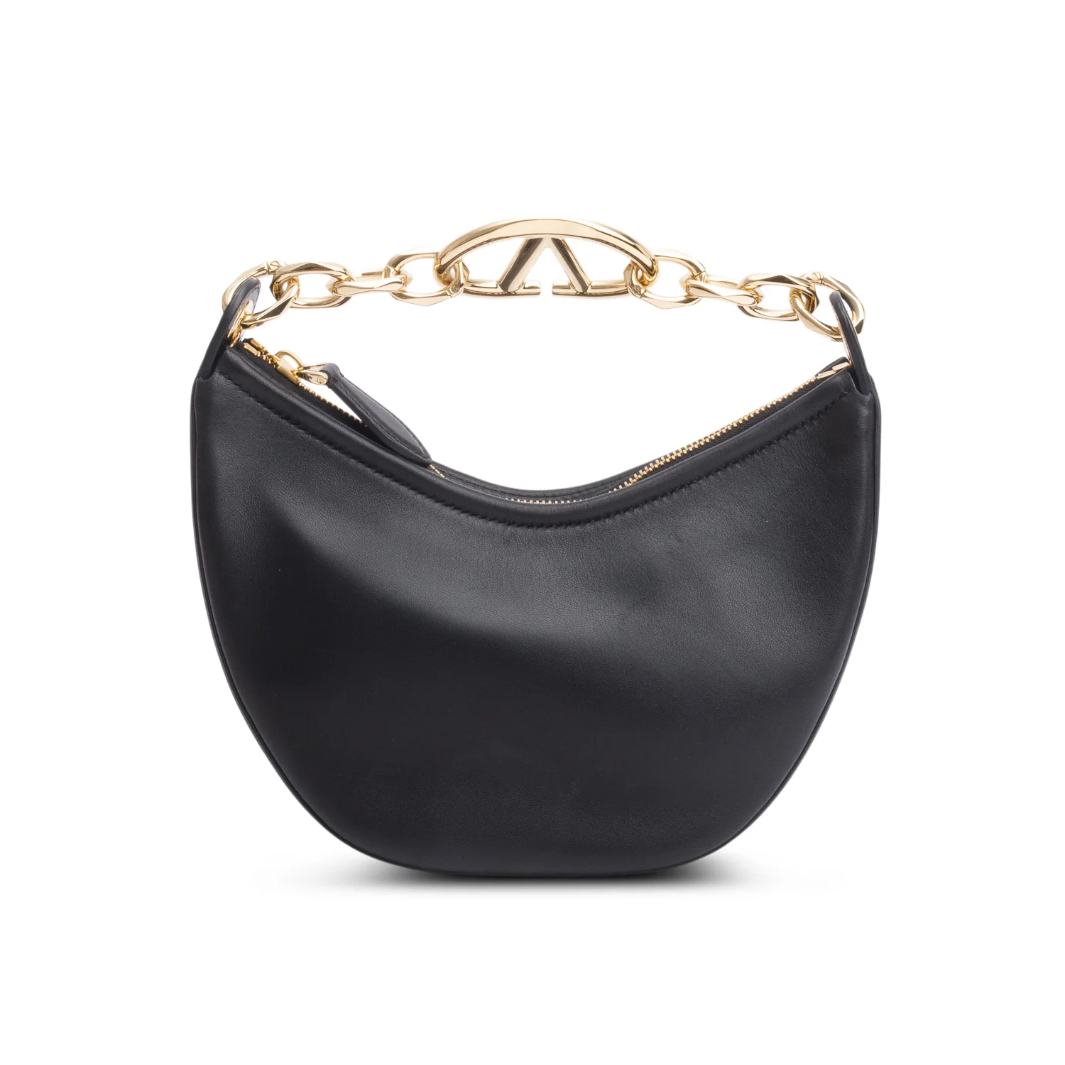Valentino Black Leather Mini Vlogo Moon Hobo Shoulder Bag w/ Box & Strap - Image 4