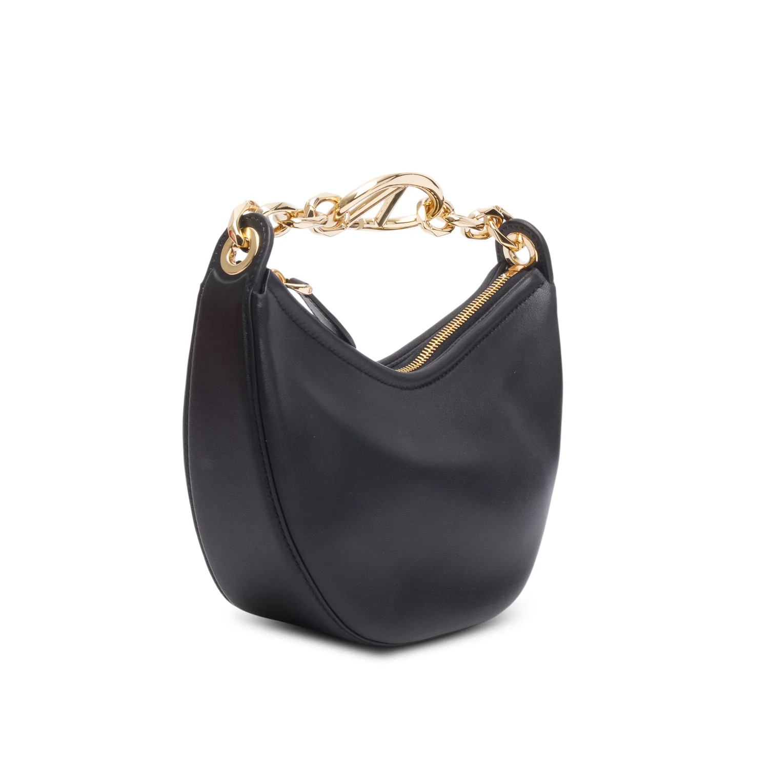 Valentino Black Leather Mini Vlogo Moon Hobo Shoulder Bag w/ Box & Strap - Image 5