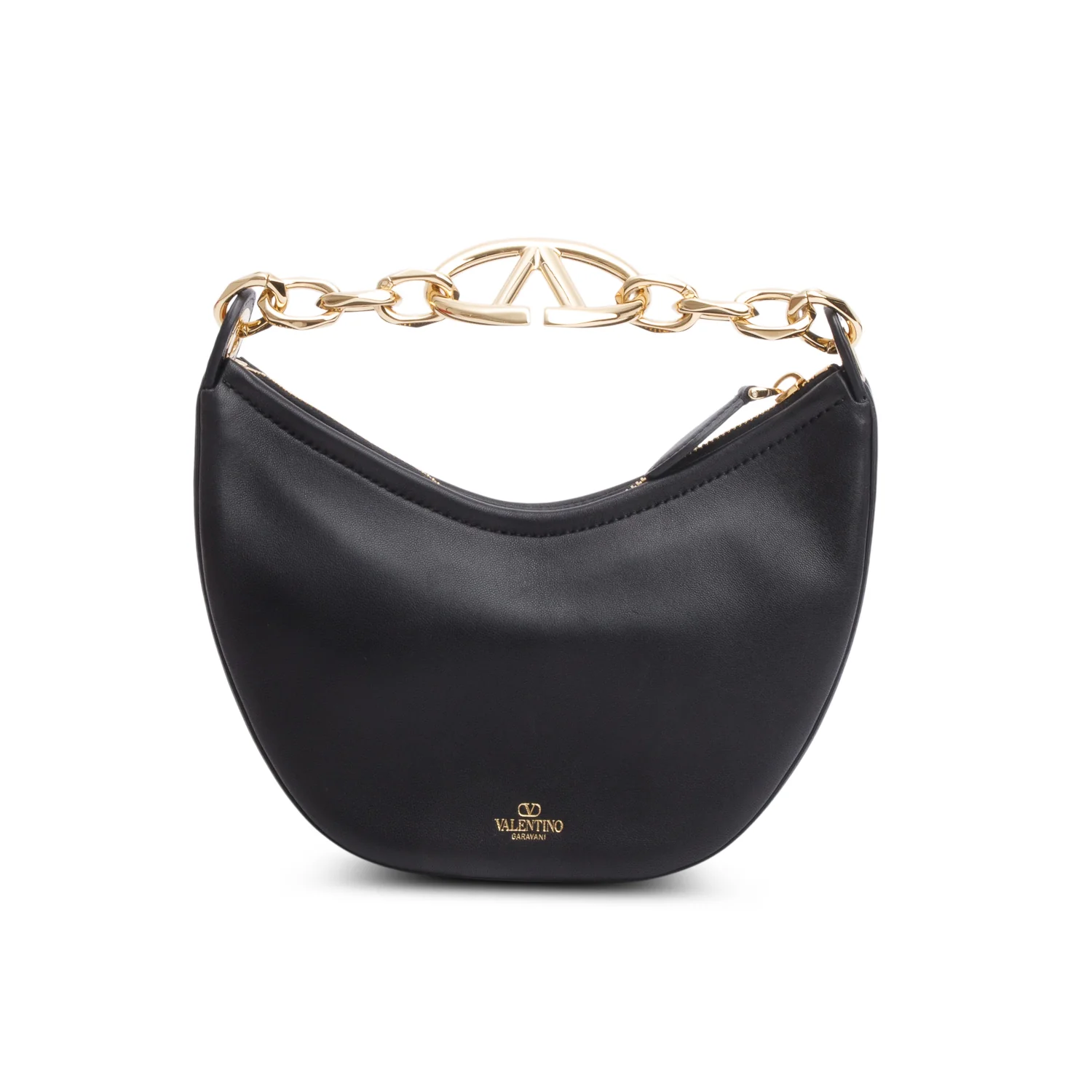 Valentino Black Leather Mini Vlogo Moon Hobo Shoulder Bag w/ Box & Strap - Image 6