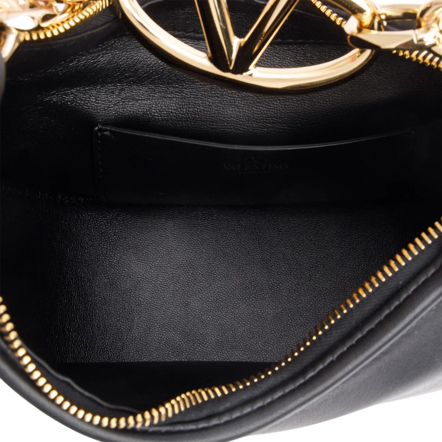 Valentino Black Leather Mini Vlogo Moon Hobo Shoulder Bag w/ Box & Strap - Image 9