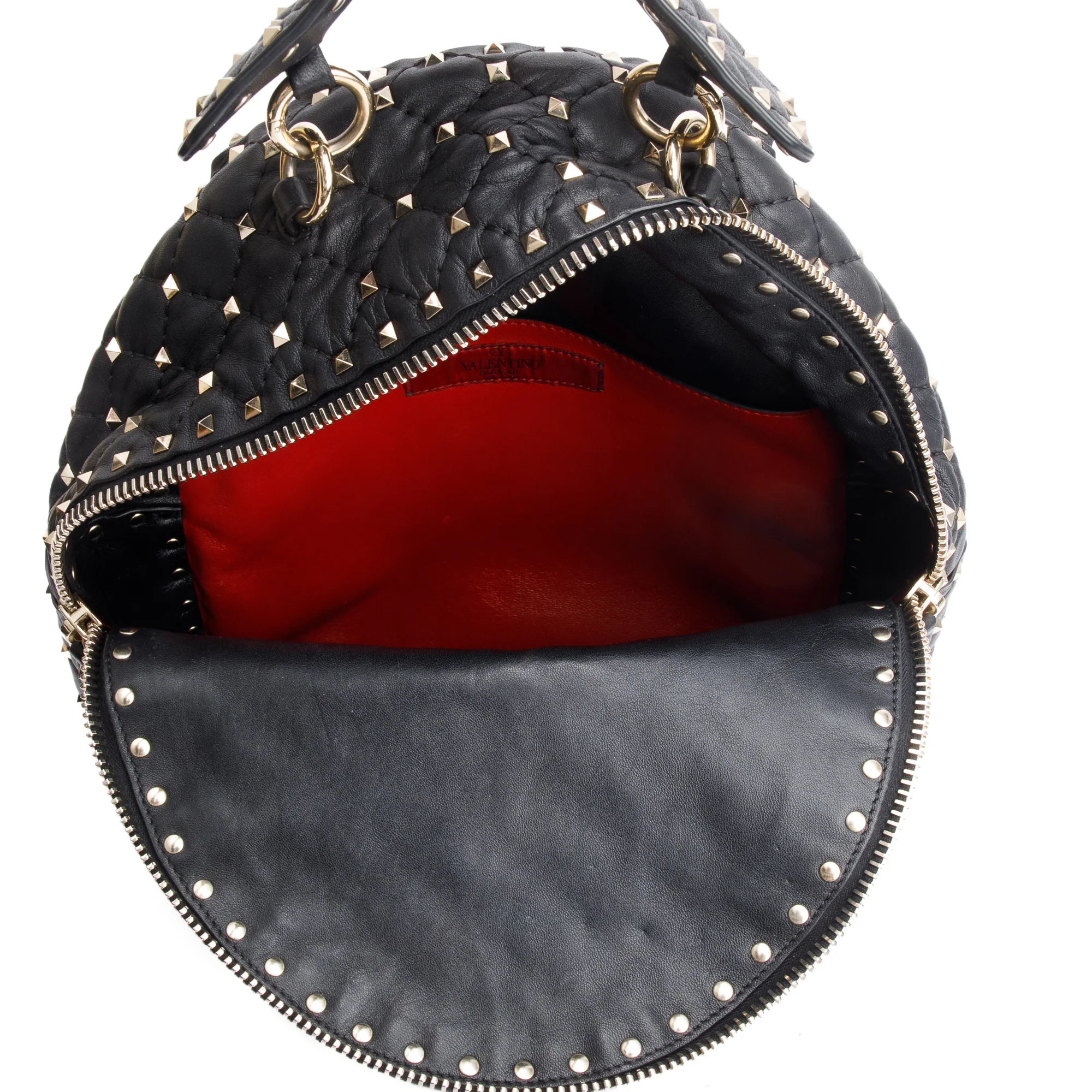 Valentino Black Leather Rockstud Spike Small Backpack - Image 6