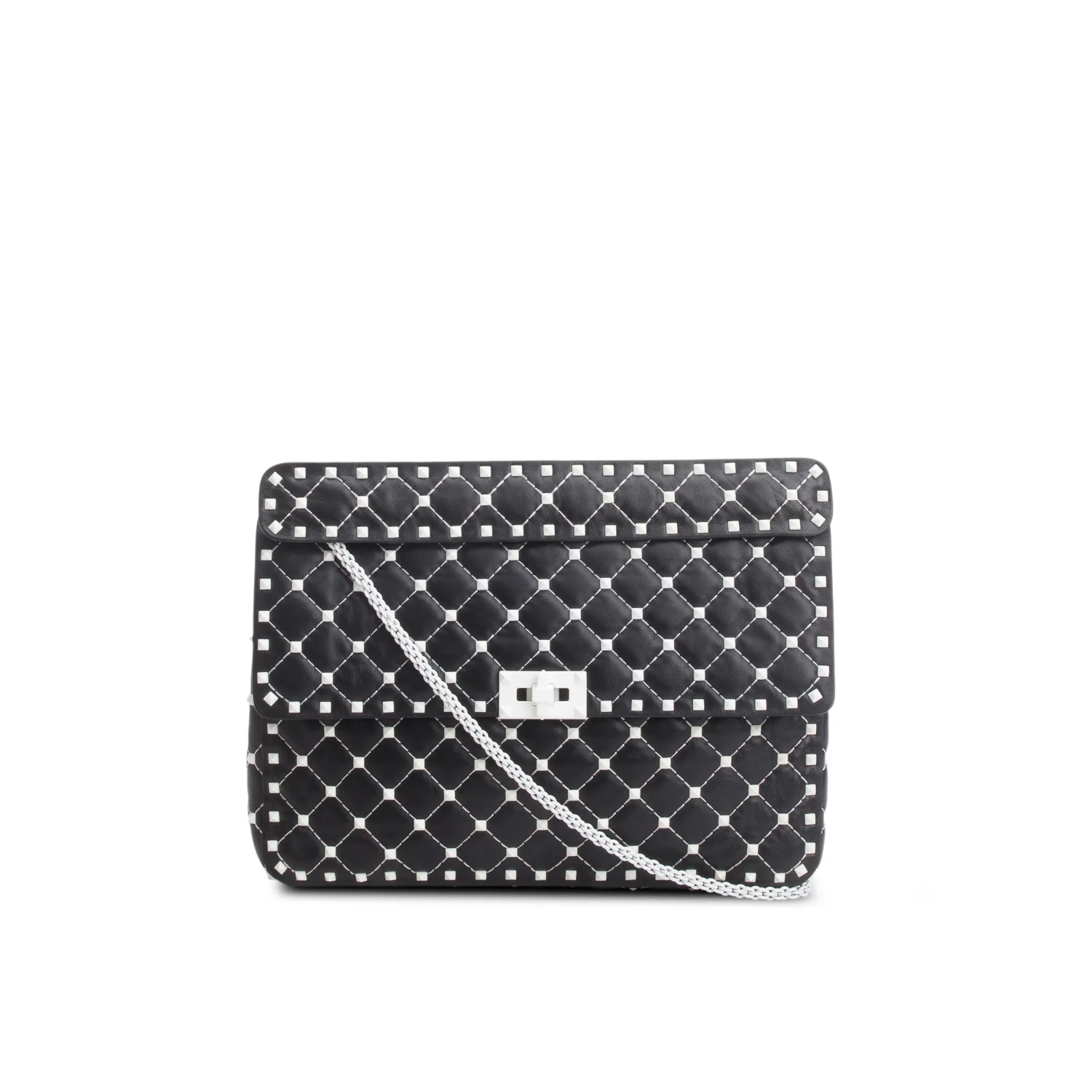 Valentino Black Nappa Leather Medium Rockstud Spike Shoulder Bag