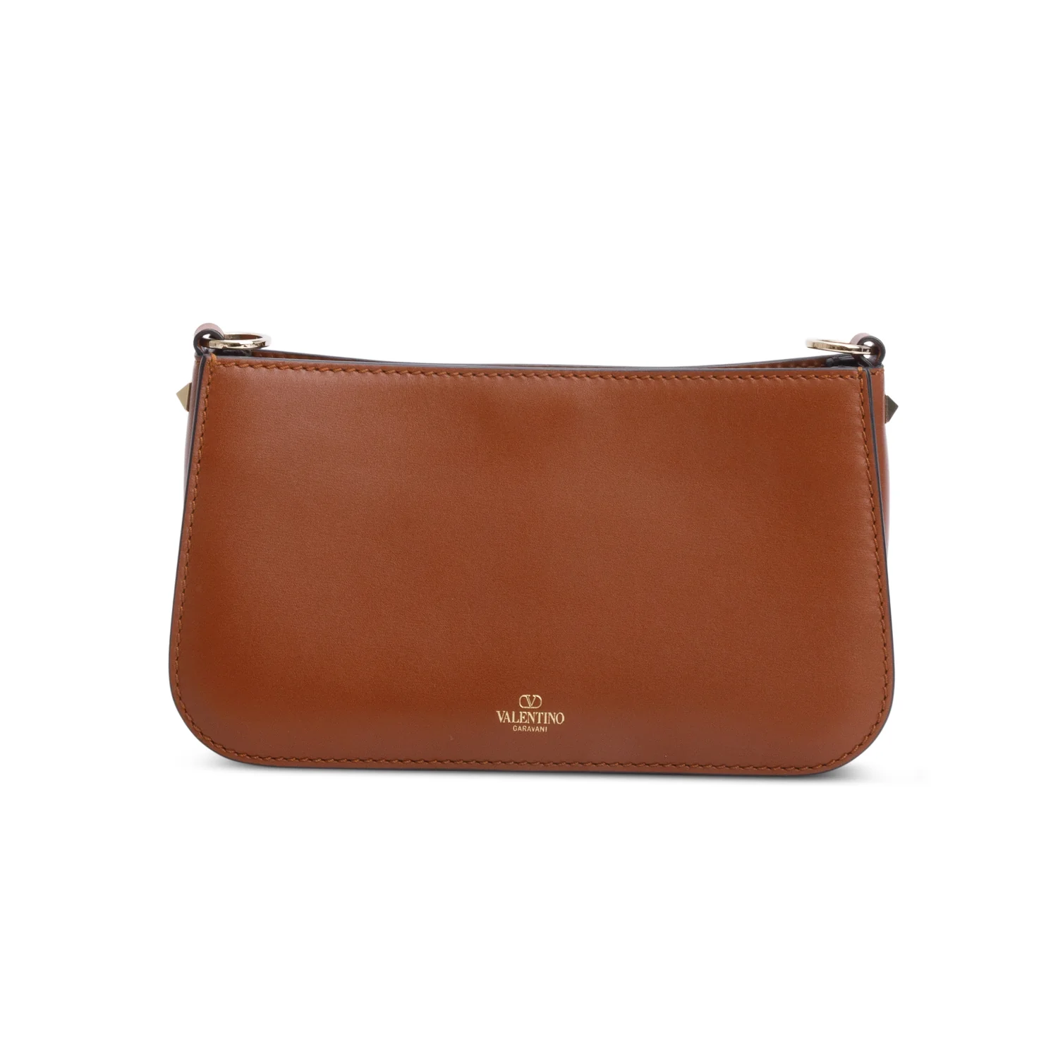 Valentino Brown Calfskin Rockstud Fierce Small Shoulder Bag - Image 5