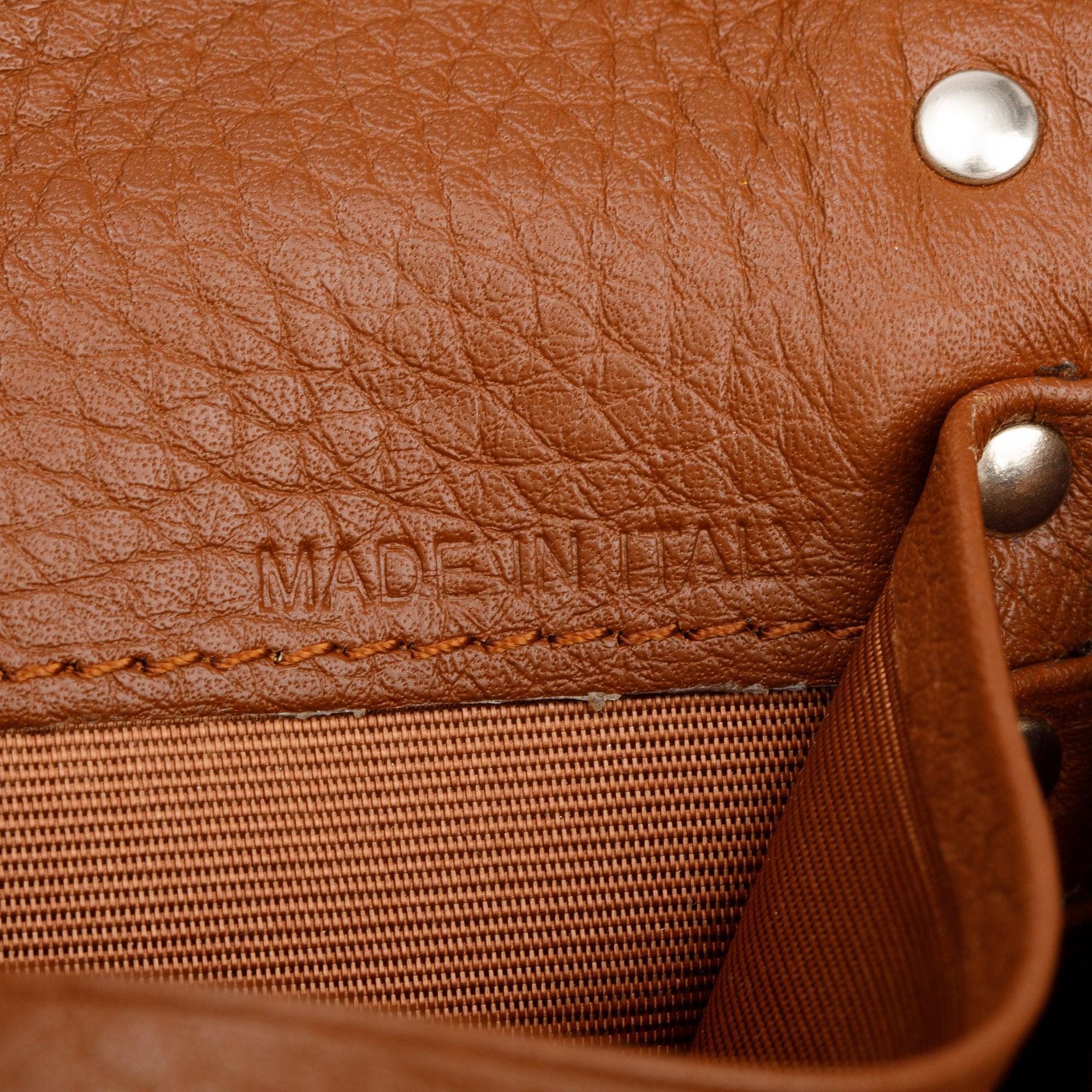 Valentino Brown Grained Leather Rockstud Wallet On Chain - Image 8