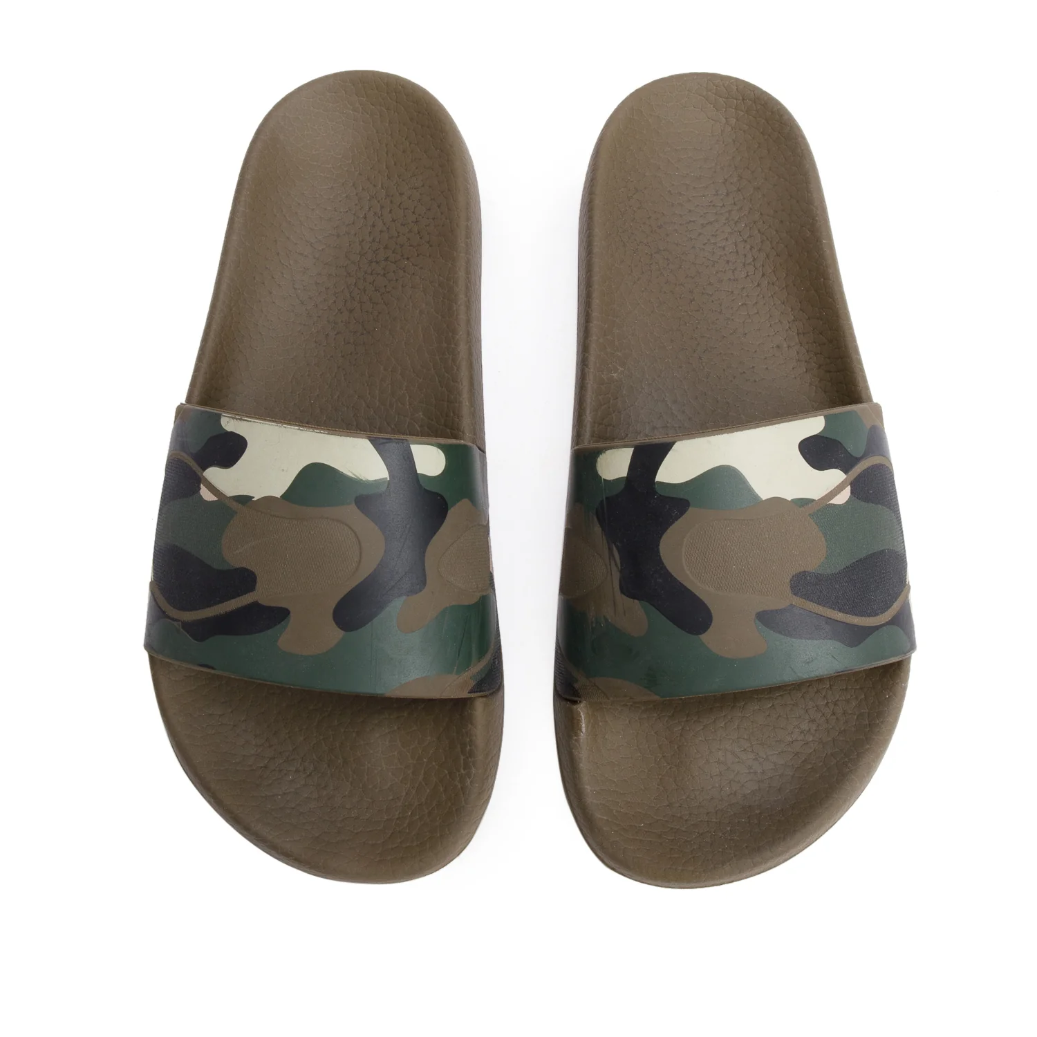 Valentino Green Camouflage Rubber Slide Sandals, Size 37 w/ Box - Image 3