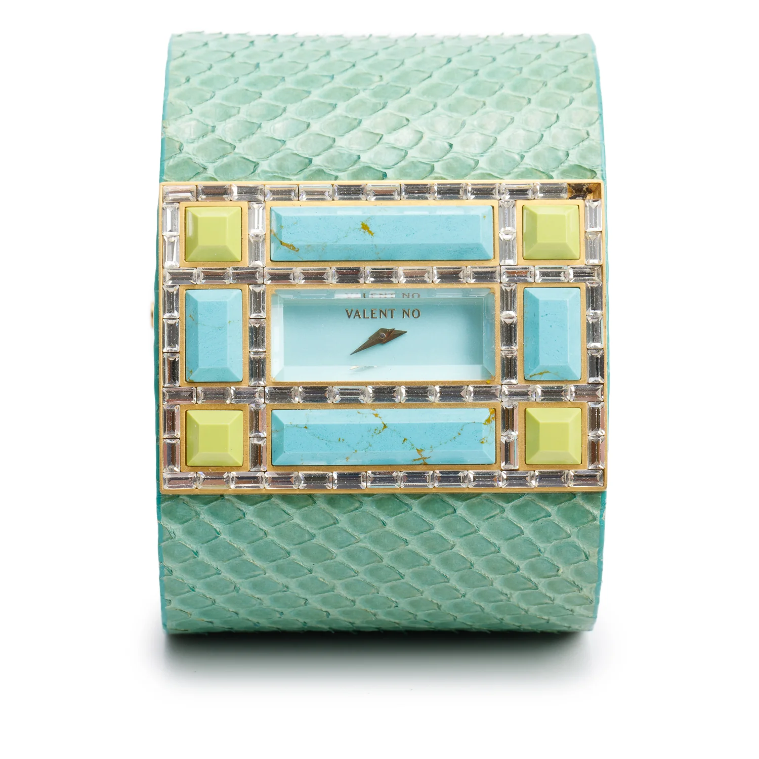 Valentino Green Python Gold-Plated Stainless Steel Swarovski Crystal Quartz Watch