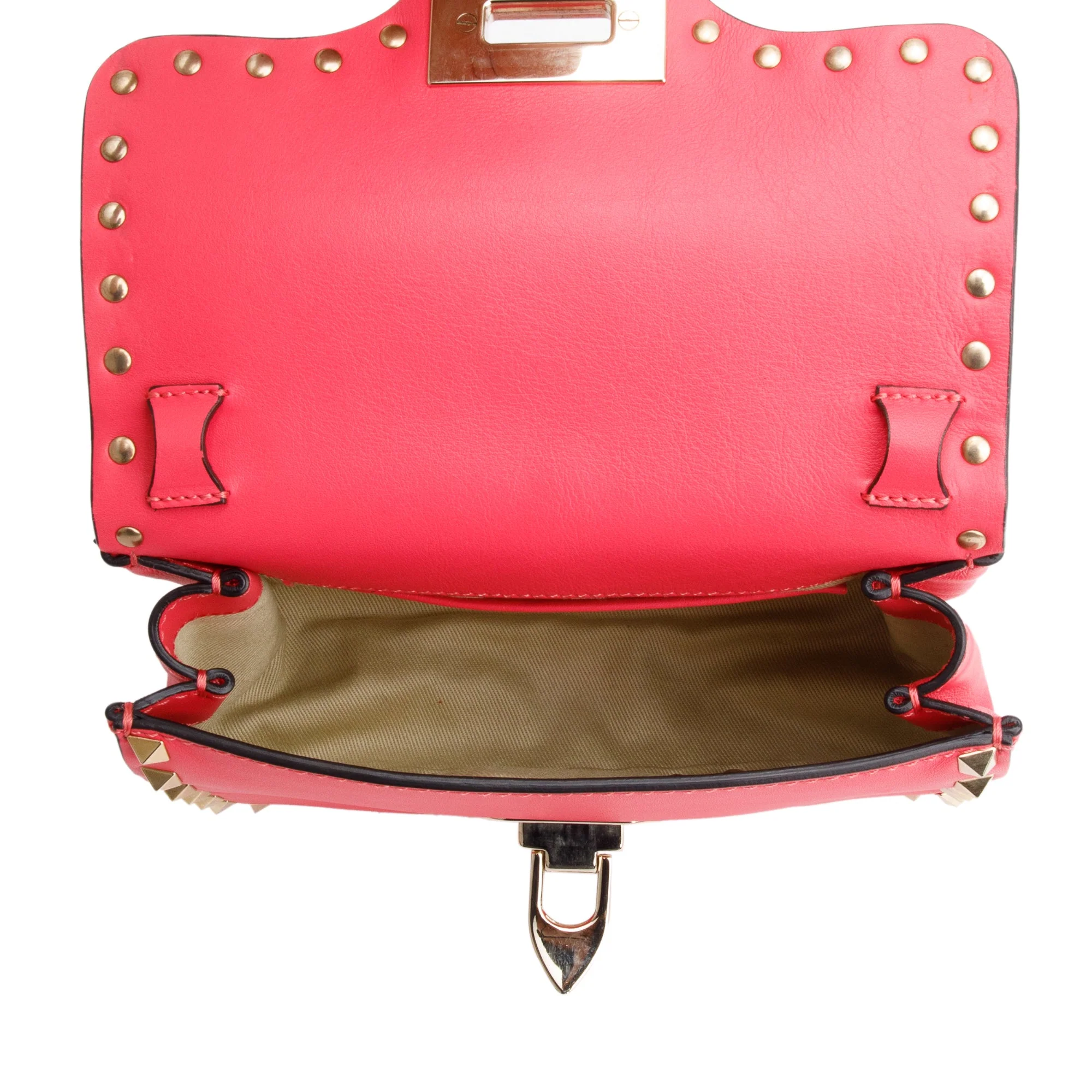 Valentino Pink Calfskin Leather Rockstud Crossbody Bag - Image 8