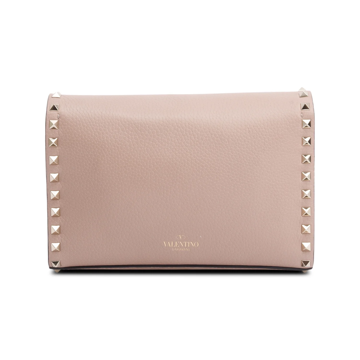 Valentino Pink Grained Calfskin Leather Rockstud Crossbody Bag - Image 5