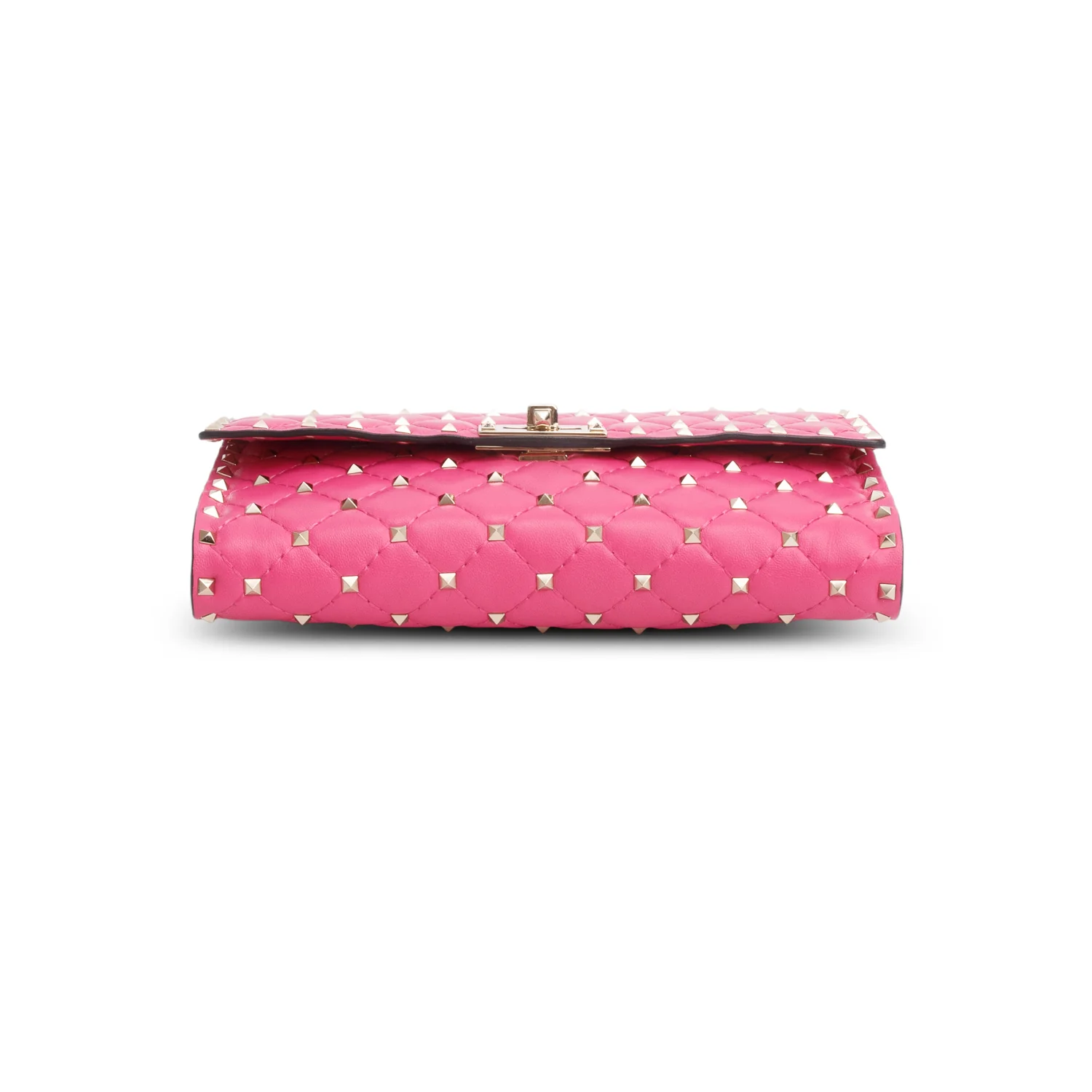 Valentino Pink Lambskin Rockstud Spike Wallet on Chain - Image 7