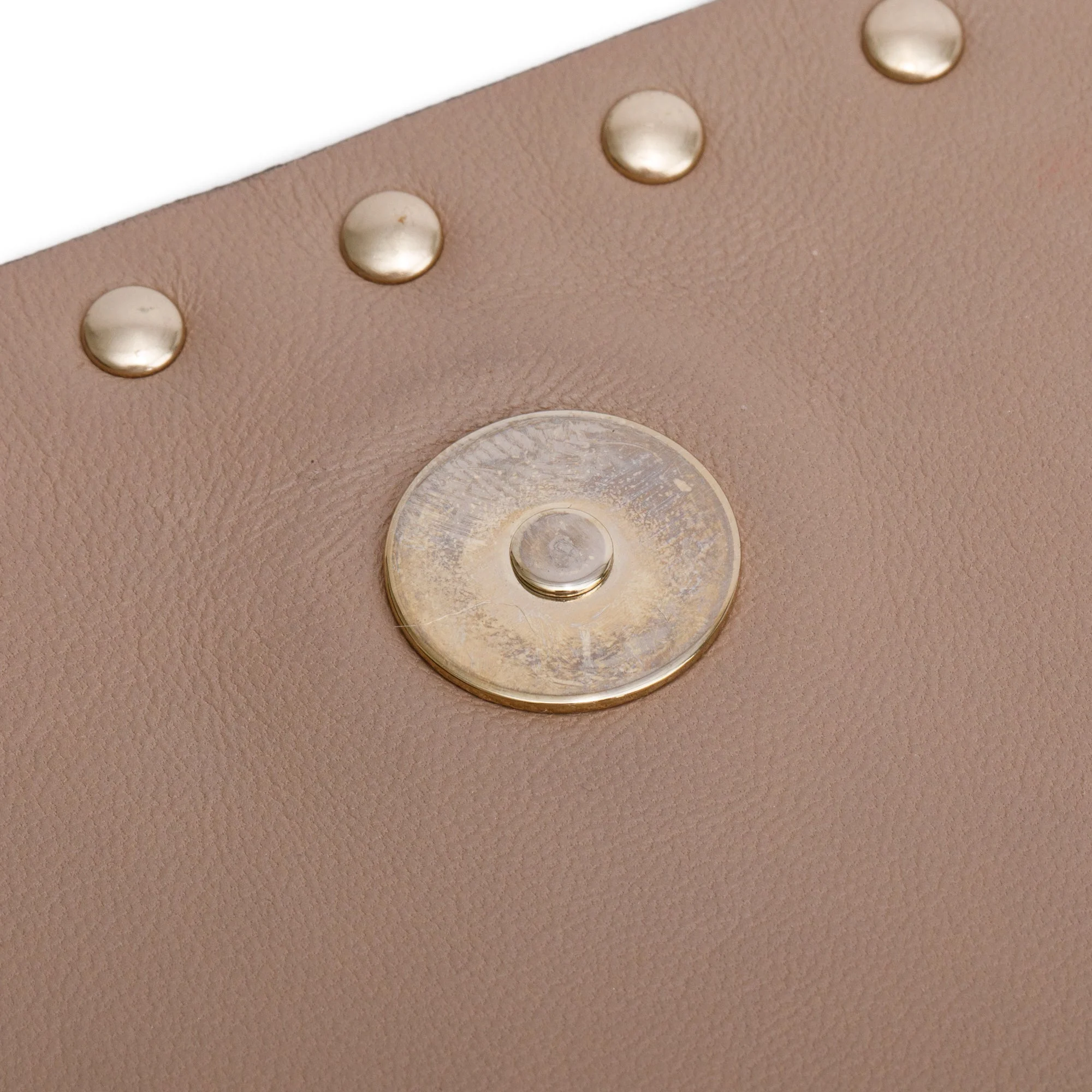 Valentino Pink Smooth Calfskin Leather Rockstud Wristlet Clutch w/ Wrist Strap - Image 6