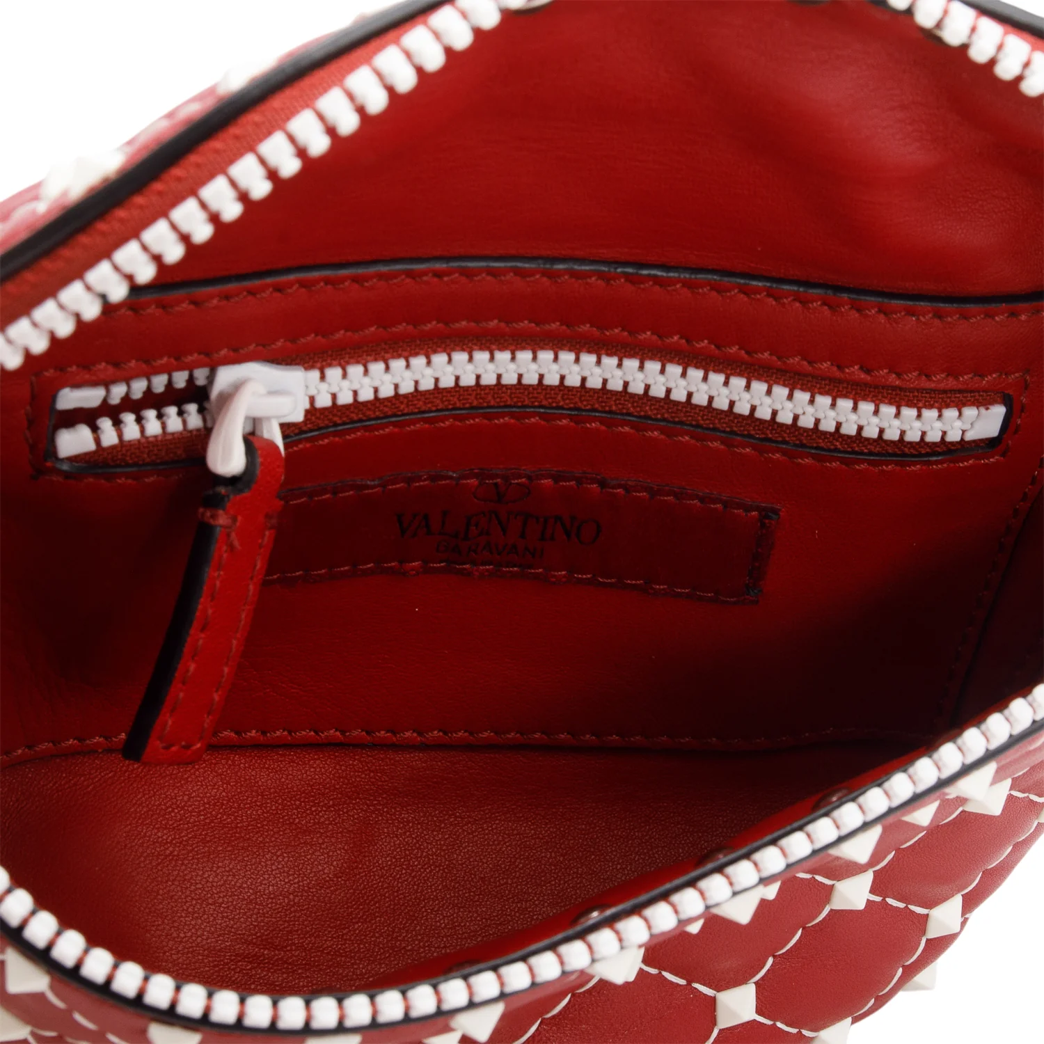 Valentino Red Leather Free Rockstud Belt Bag - Image 6