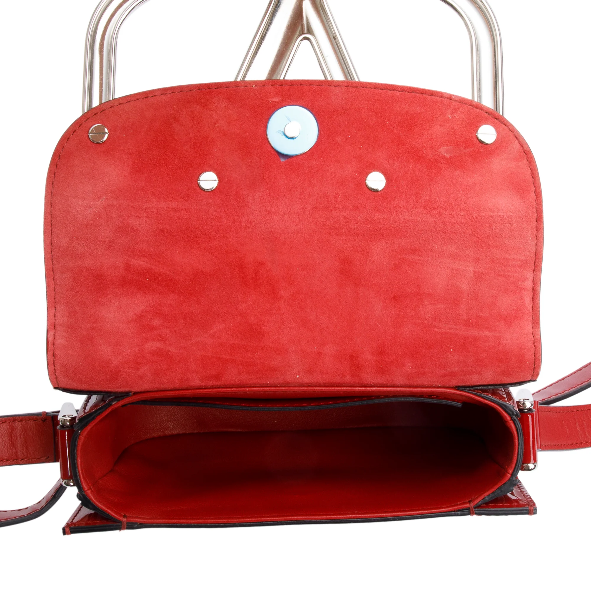 Valentino Red Patent Leather Small Supervee Crossbody Bag - Image 8