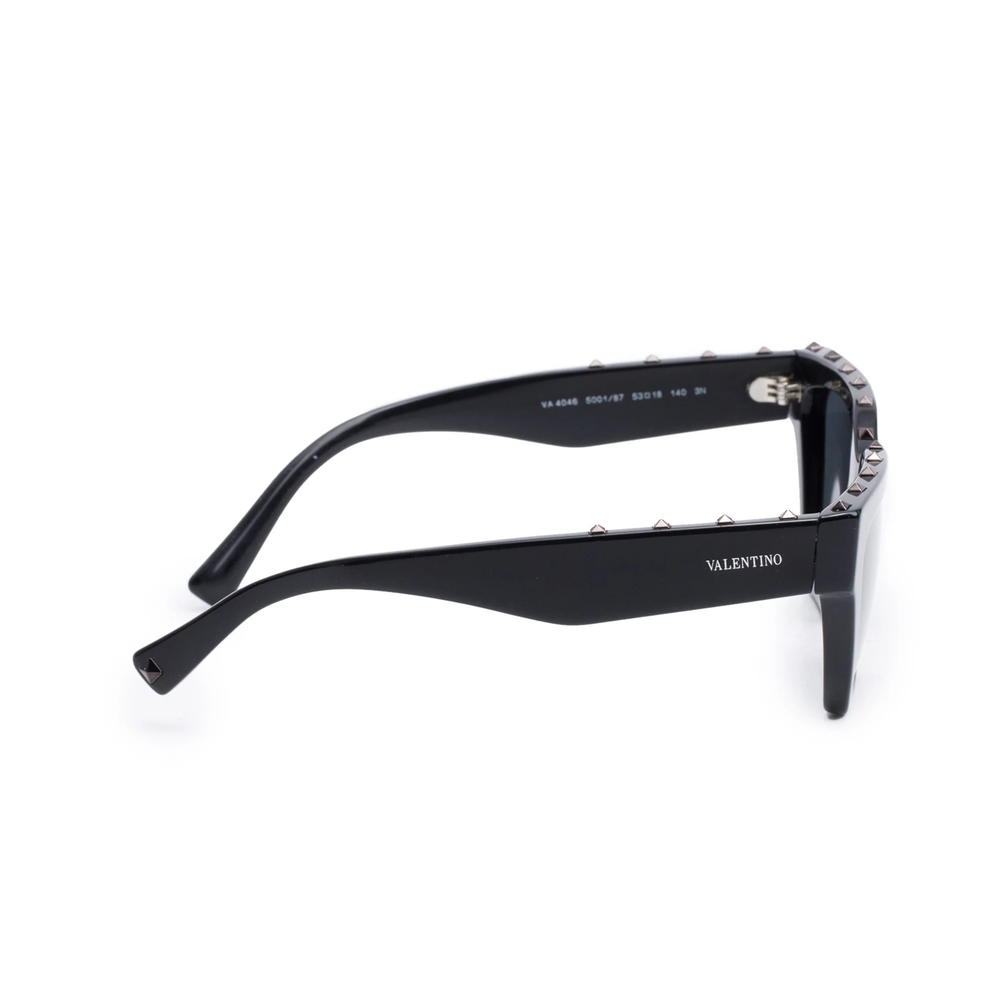 Valentino VA4046 Black Acetate Rockstud Cat-Eye Sunglasses w/ Case - Image 3