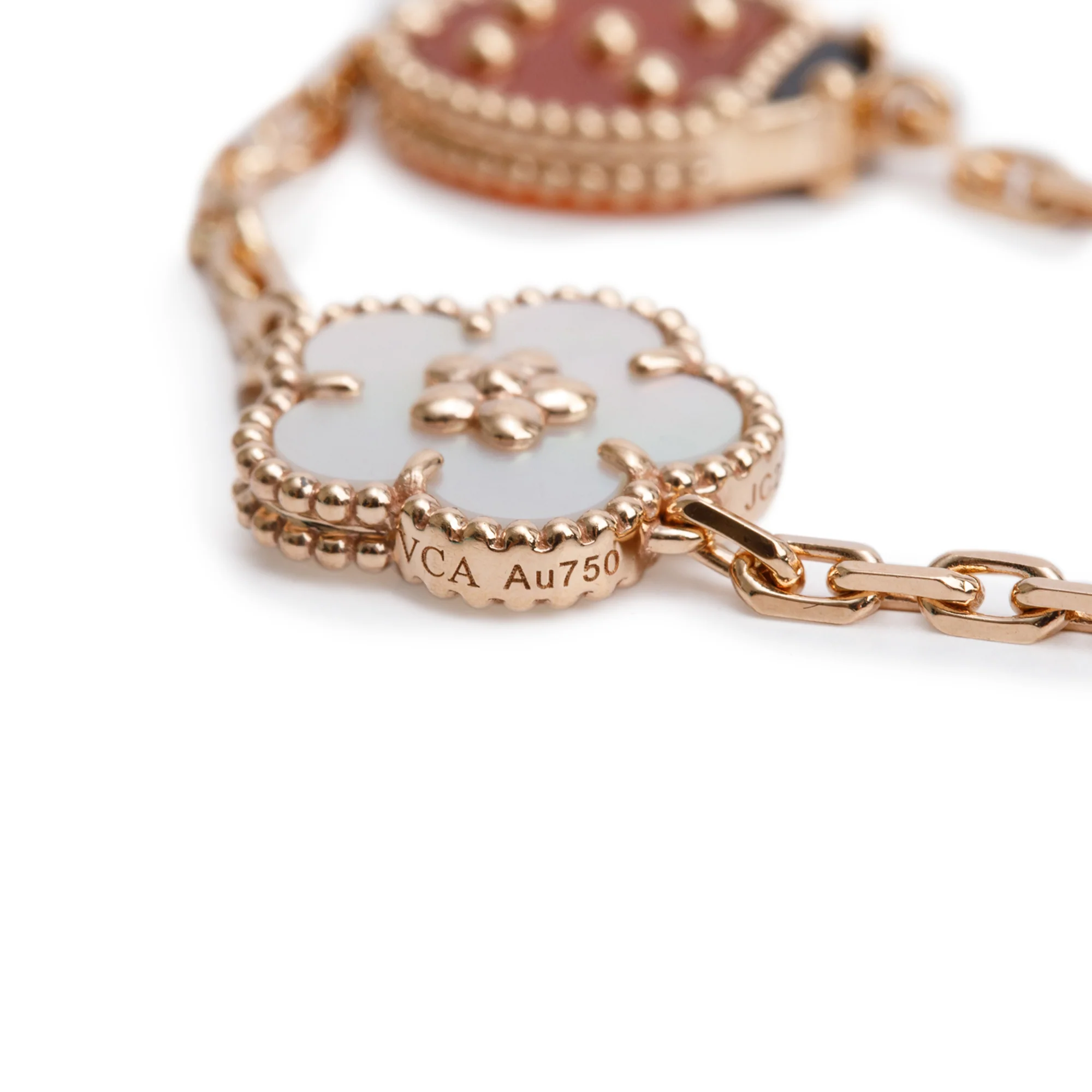Van Cleef & Arpels 18k Rose Gold 5 Motifs Lucky Spring Bracelet - Image 2