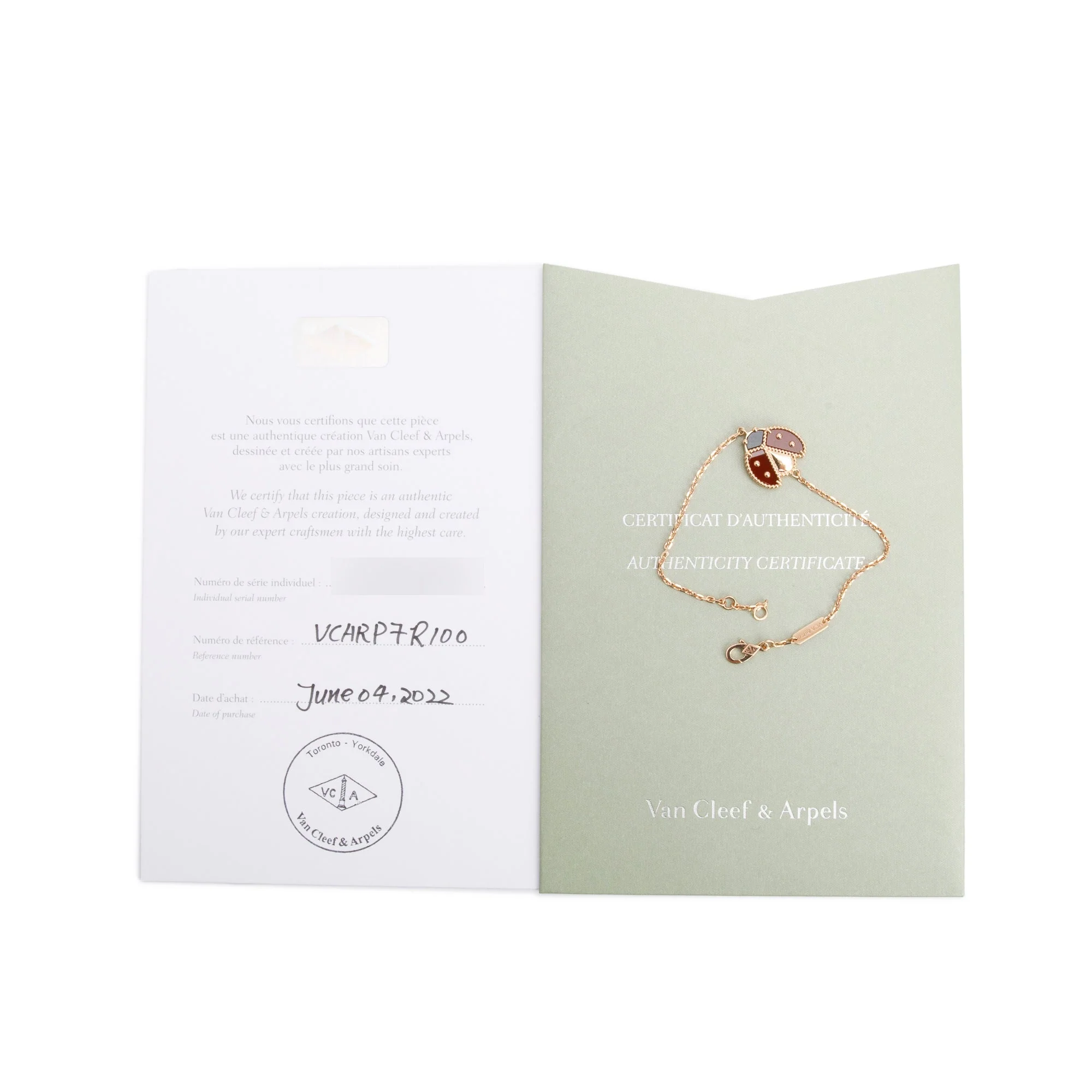Van Cleef & Arpels 18k Rose Gold Lucky Spring Open Wings Ladybug Bracelet w/ Certificate - Image 2