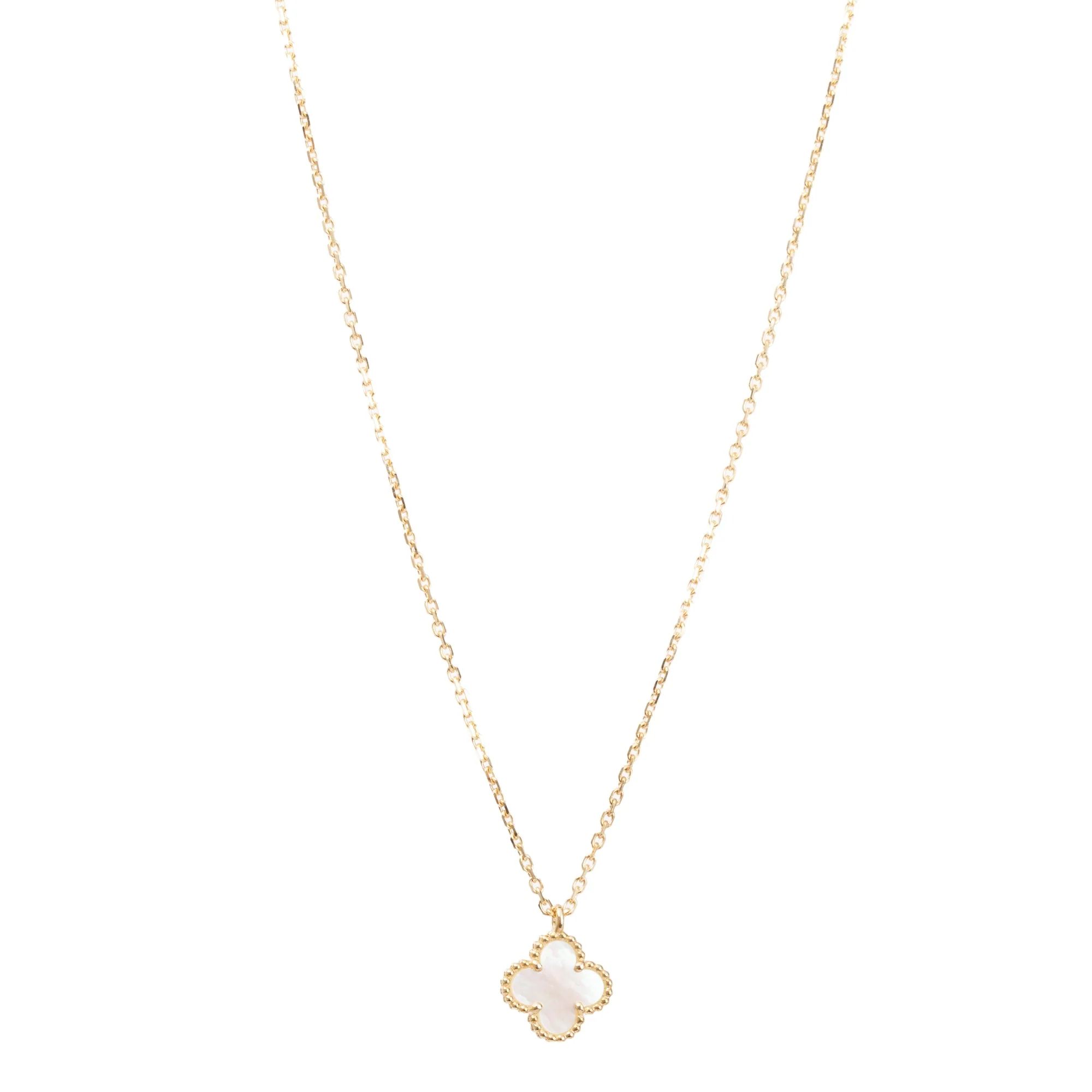Van Cleef & Arpels 18k Rose Gold Sweet Alhambra Mother of Pearl Pendant Necklace w/ Box & Certificate - Image 6