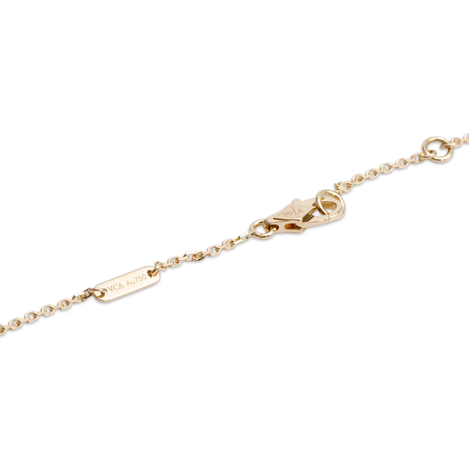 Van Cleef & Arpels 18k Yellow Gold Sweet Alhambra Mother of Pearl Pendant Necklace w/ Box - Image 4