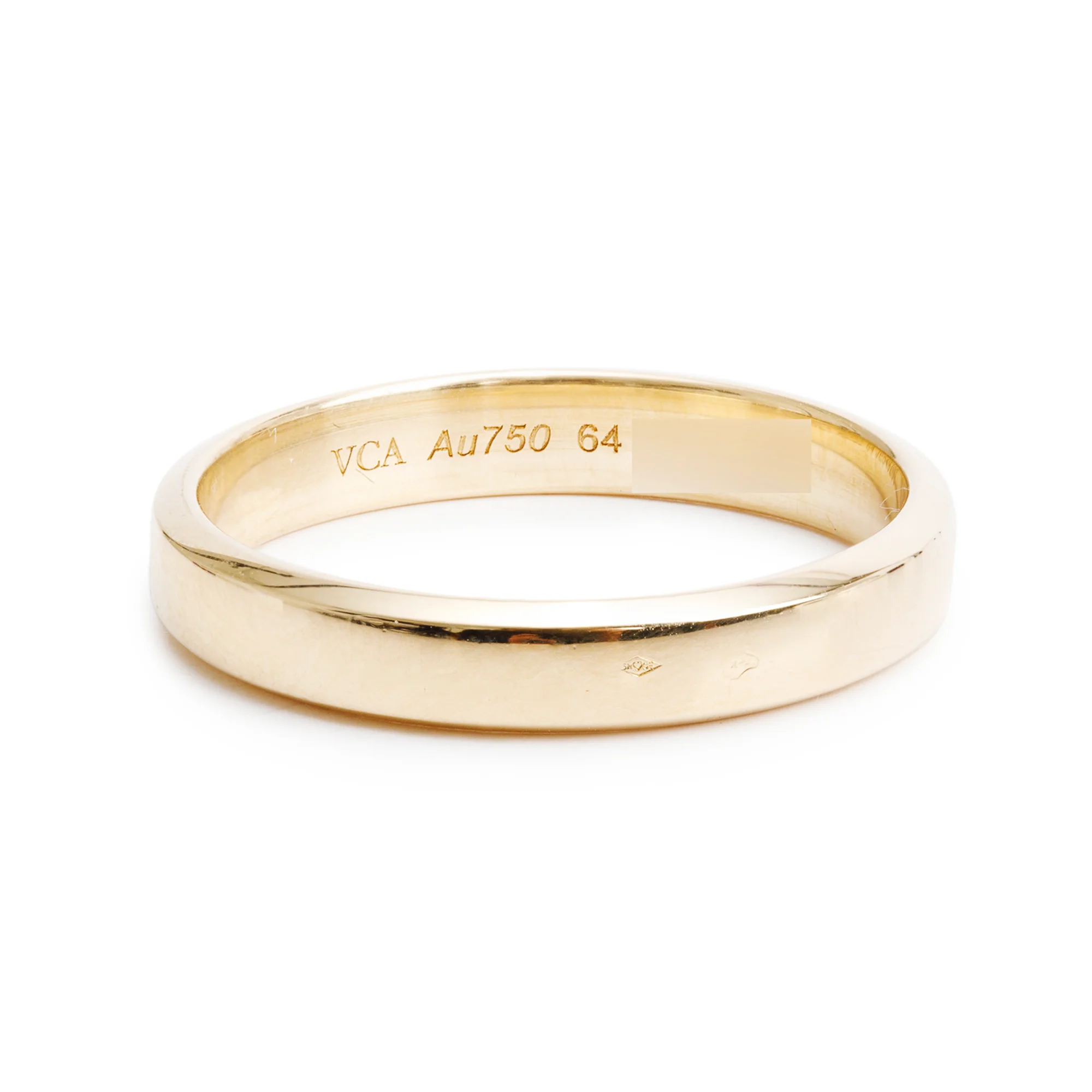 Van Cleef & Arpels 18k Yellow Gold Toujours 4 MM Wedding Band Ring, Size 64 10.75 w/ Box