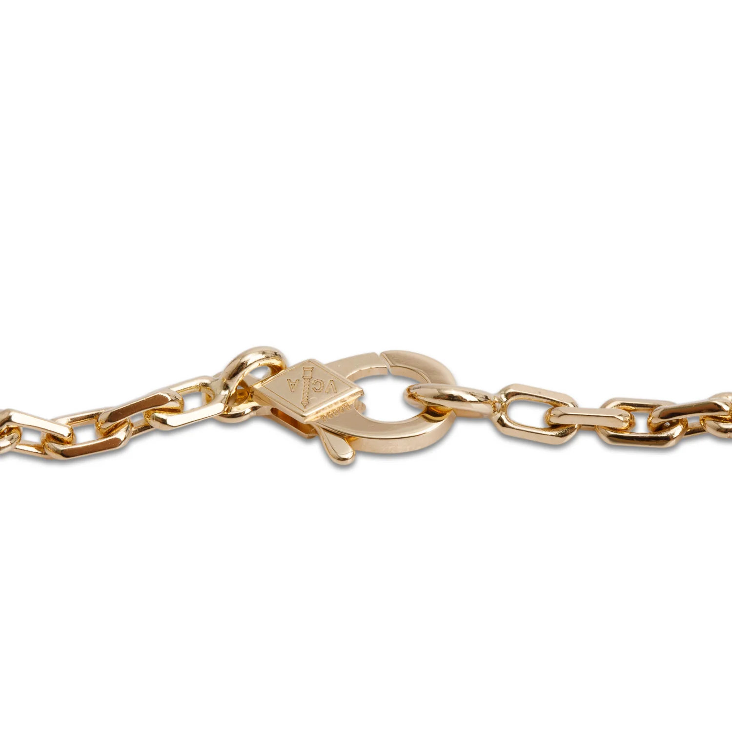 Van Cleef & Arpels 18k Yellow Gold Vintage Alhambra 20 Motif Mother of Pearl Necklace w/ Box & Certificate - Image 4