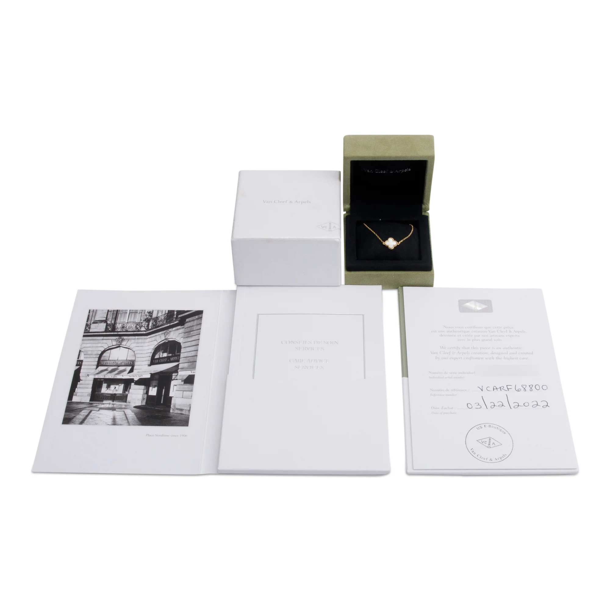 Van Cleef & Arpels 2022 18k Yellow Gold Sweet Alhambra 1 Motif Mother of Pearl Bracelet w/ Box & Certificate - Image 2